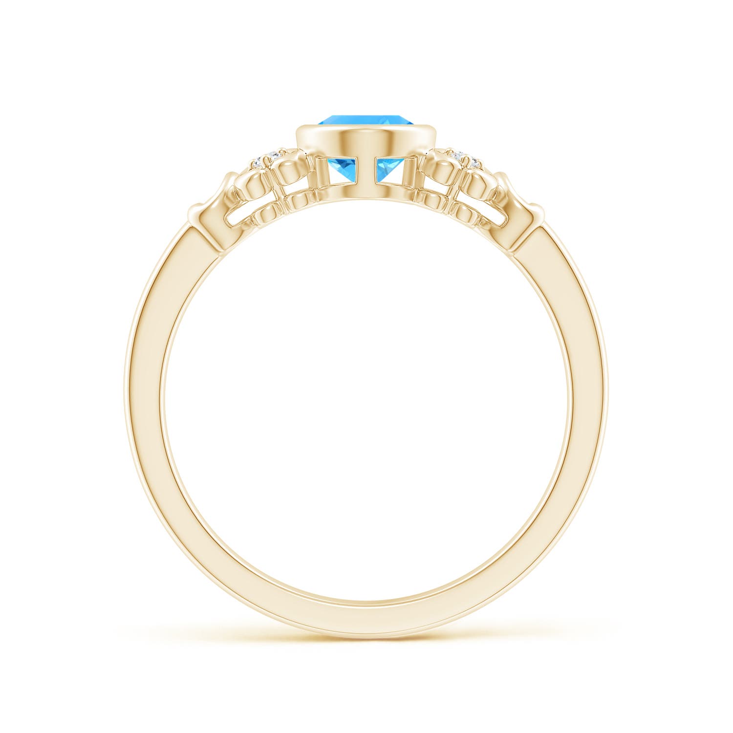 AAAA - Swiss Blue Topaz / 0.99 CT / 14 KT Yellow Gold