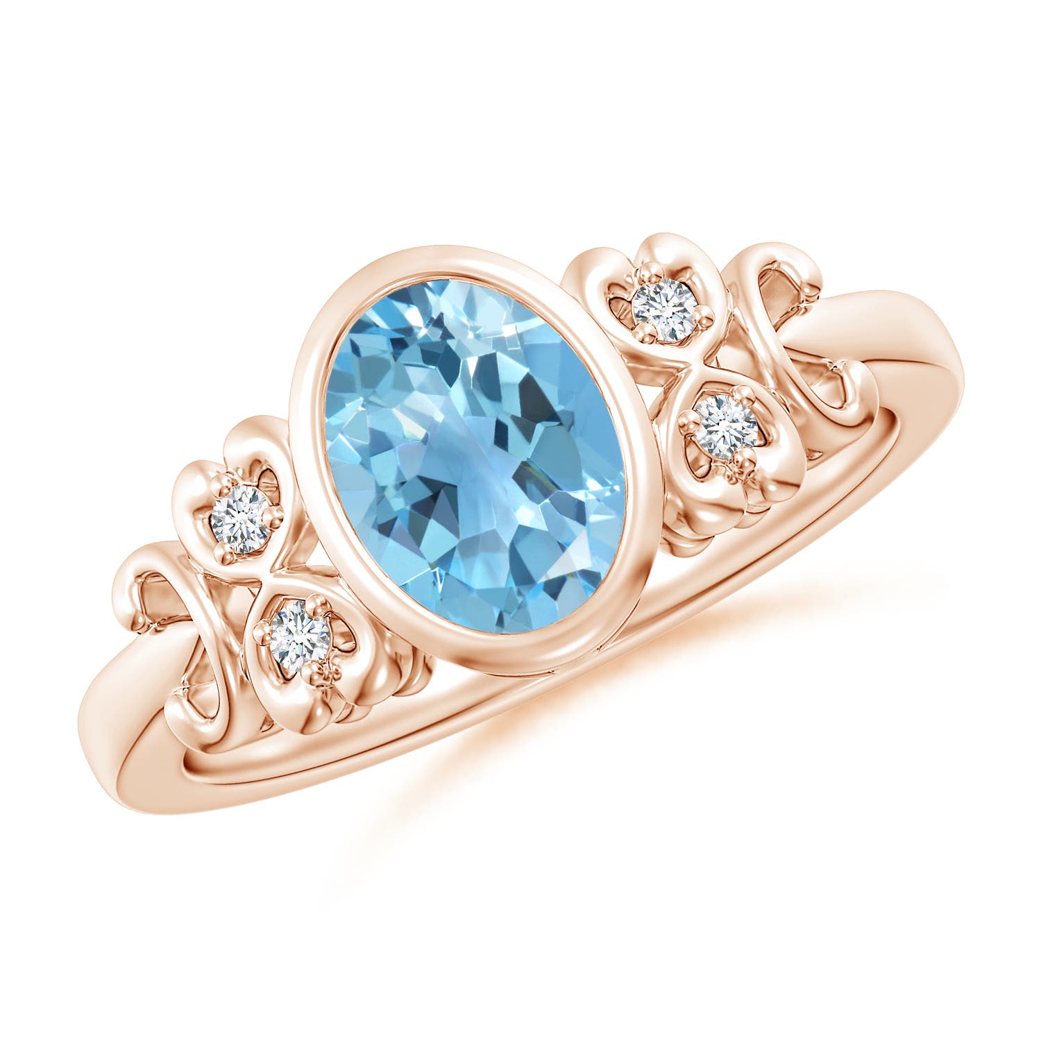 A - Swiss Blue Topaz / 1.55 CT / 14 KT Rose Gold