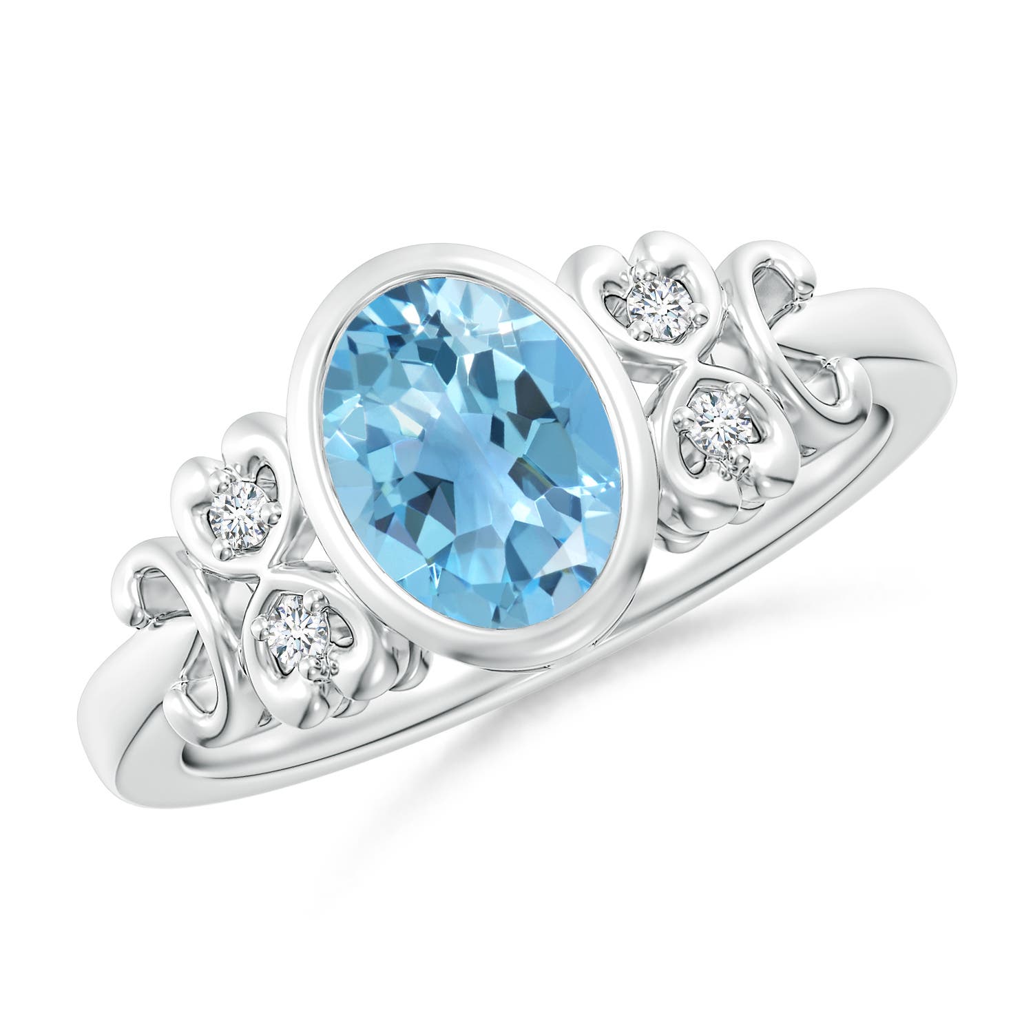 A - Swiss Blue Topaz / 1.55 CT / 14 KT White Gold