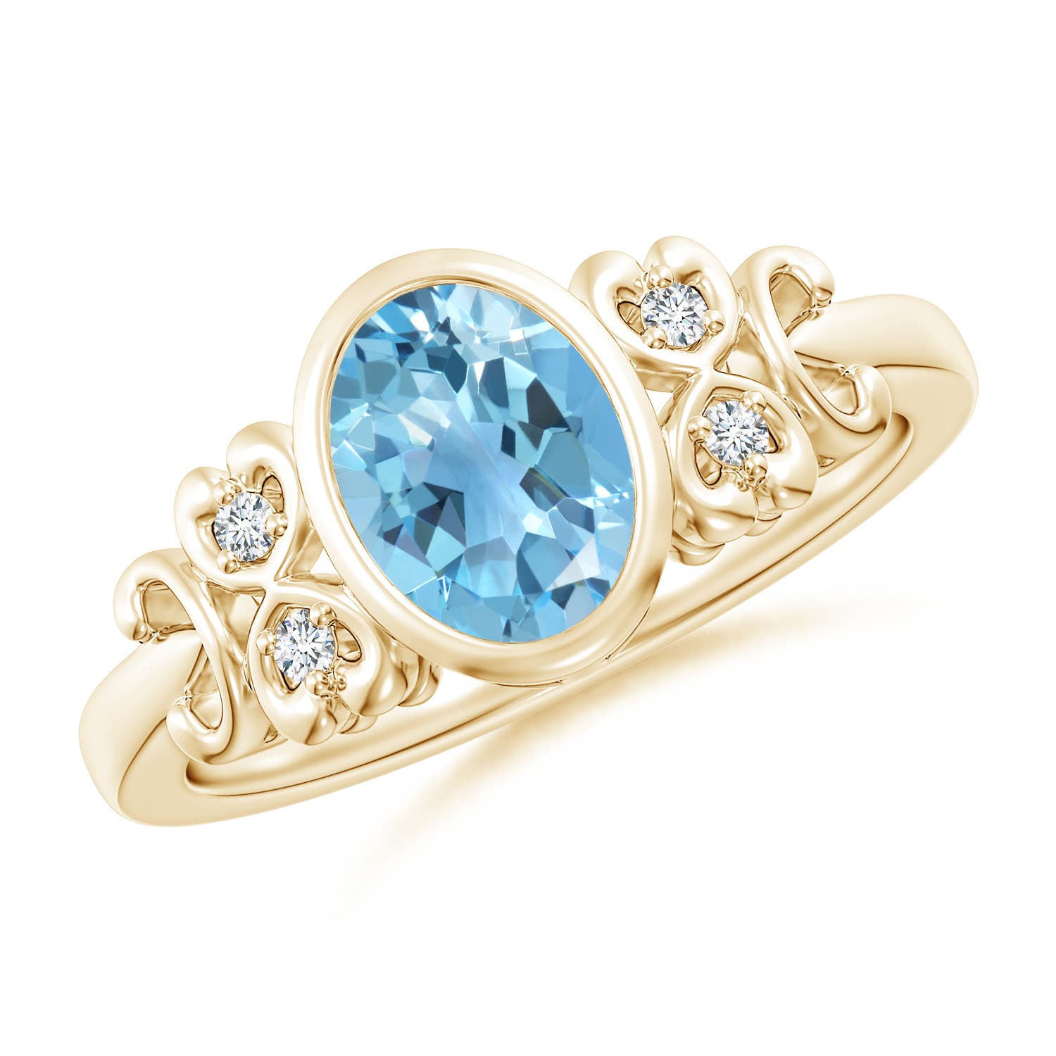 A - Swiss Blue Topaz / 1.55 CT / 14 KT Yellow Gold