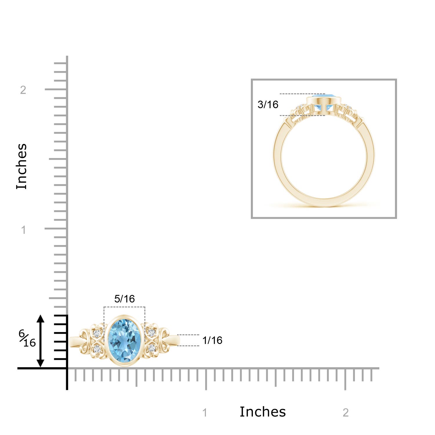 A - Swiss Blue Topaz / 1.55 CT / 14 KT Yellow Gold