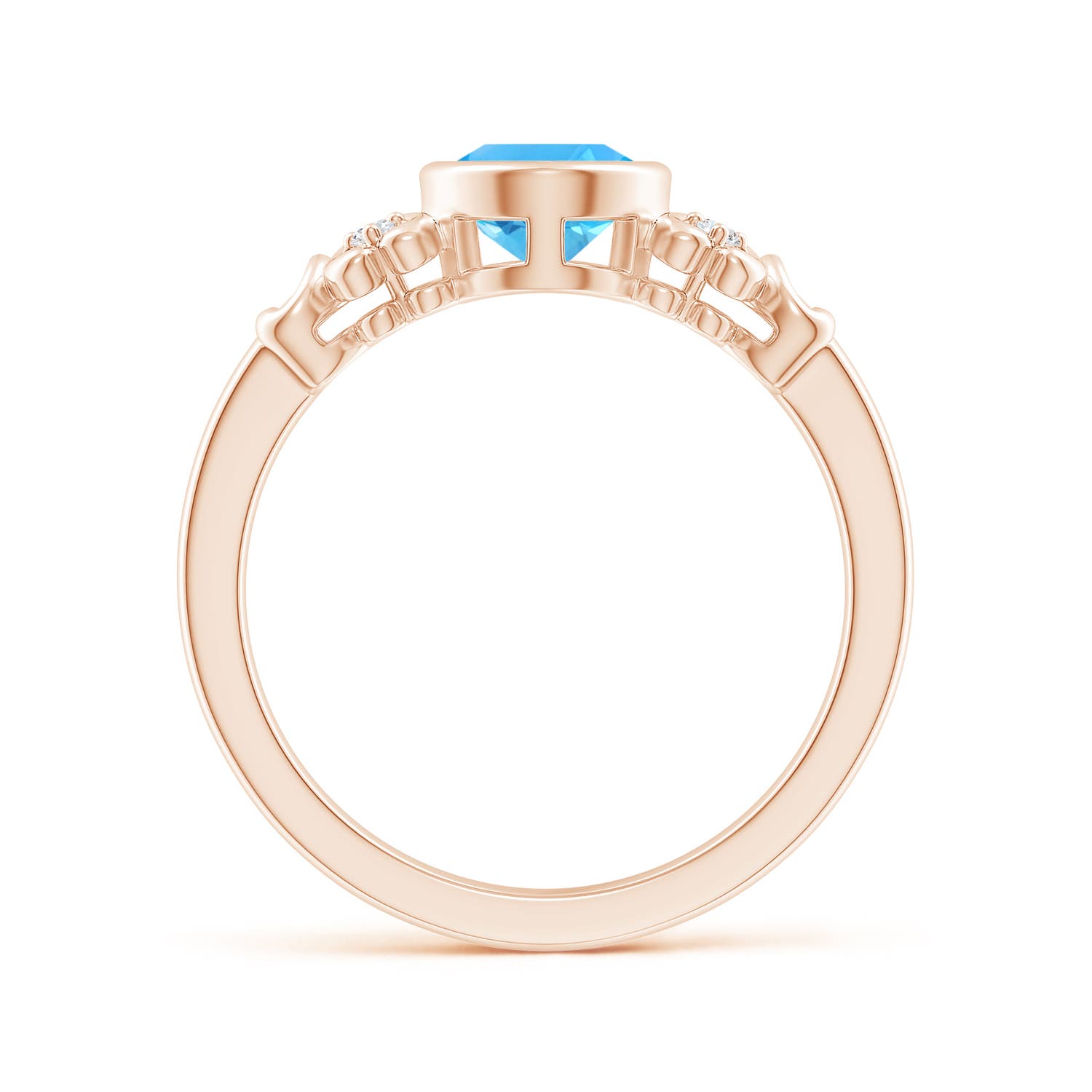 AAA - Swiss Blue Topaz / 1.55 CT / 14 KT Rose Gold