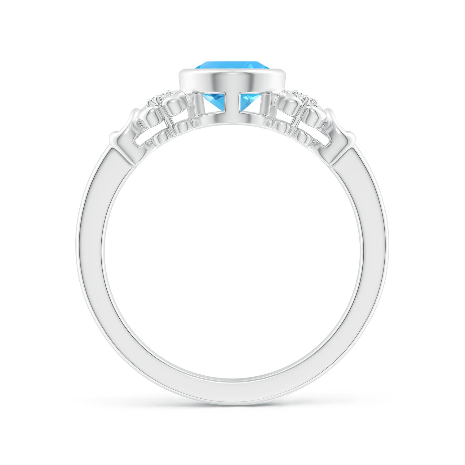 AAA - Swiss Blue Topaz / 1.55 CT / 14 KT White Gold