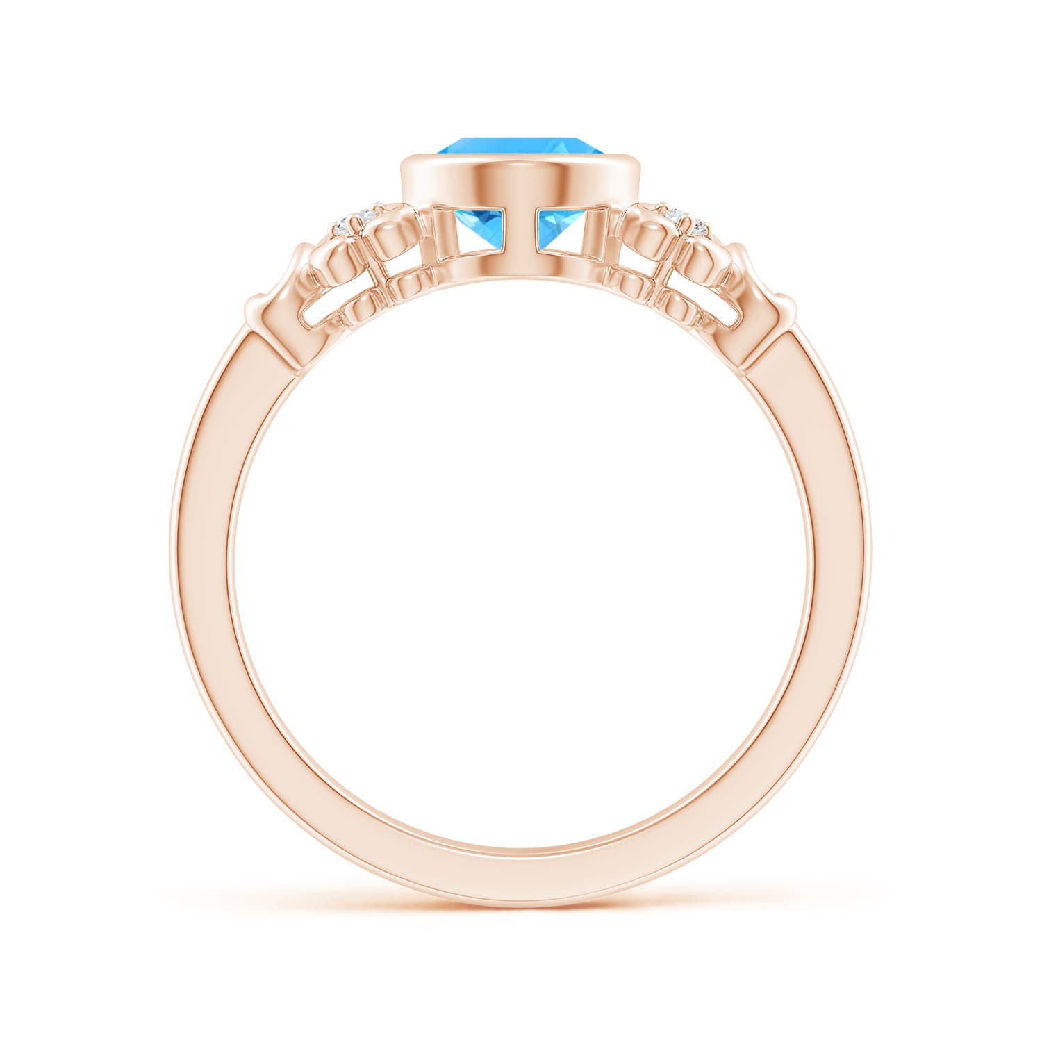 AAAA - Swiss Blue Topaz / 1.55 CT / 14 KT Rose Gold