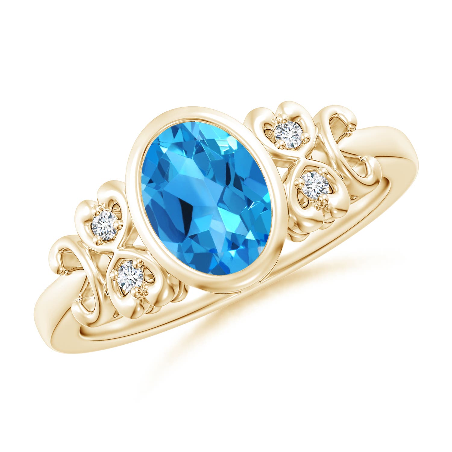 AAAA - Swiss Blue Topaz / 1.55 CT / 14 KT Yellow Gold