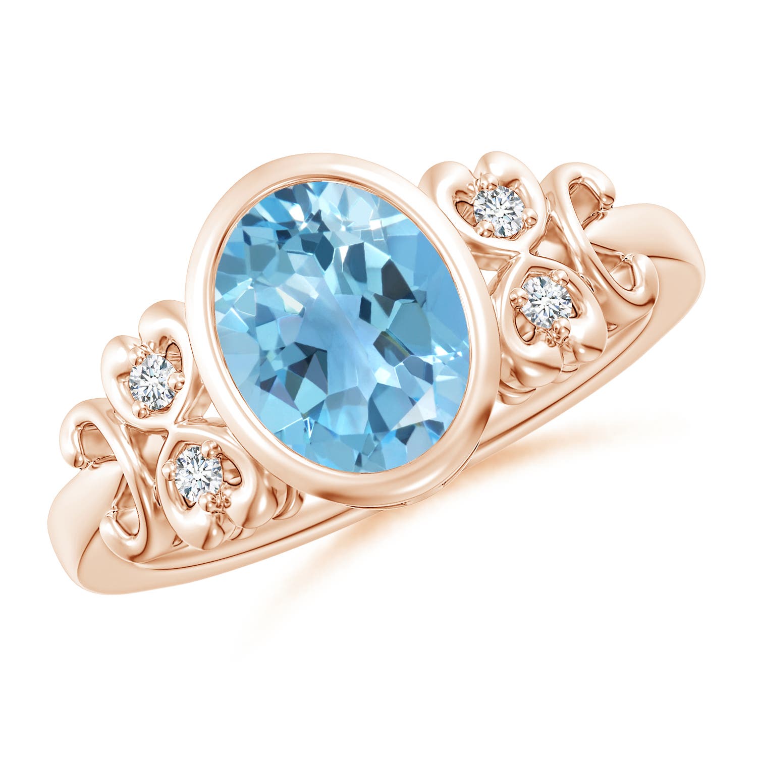 A - Swiss Blue Topaz / 2.31 CT / 14 KT Rose Gold