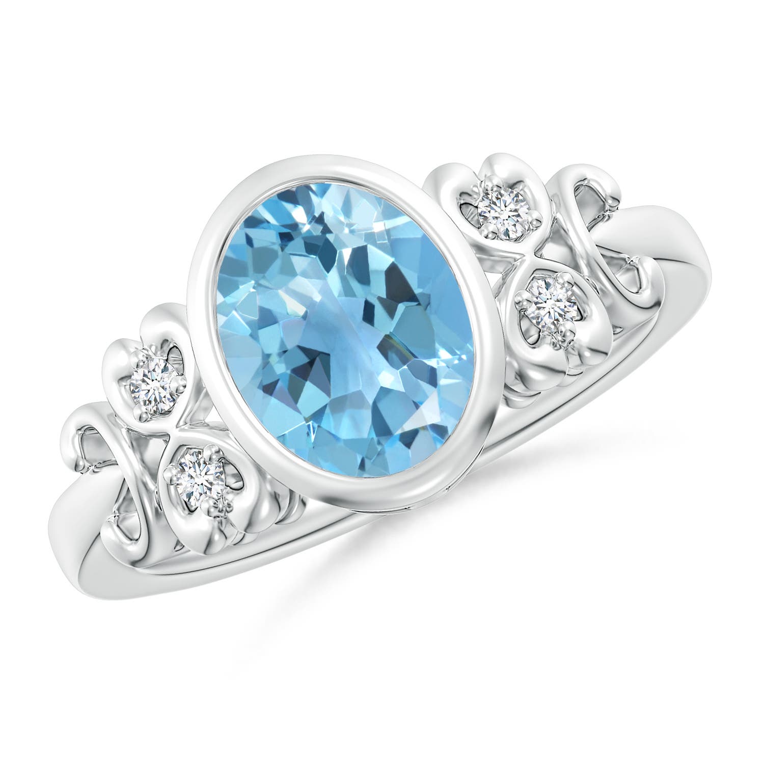 A - Swiss Blue Topaz / 2.31 CT / 14 KT White Gold