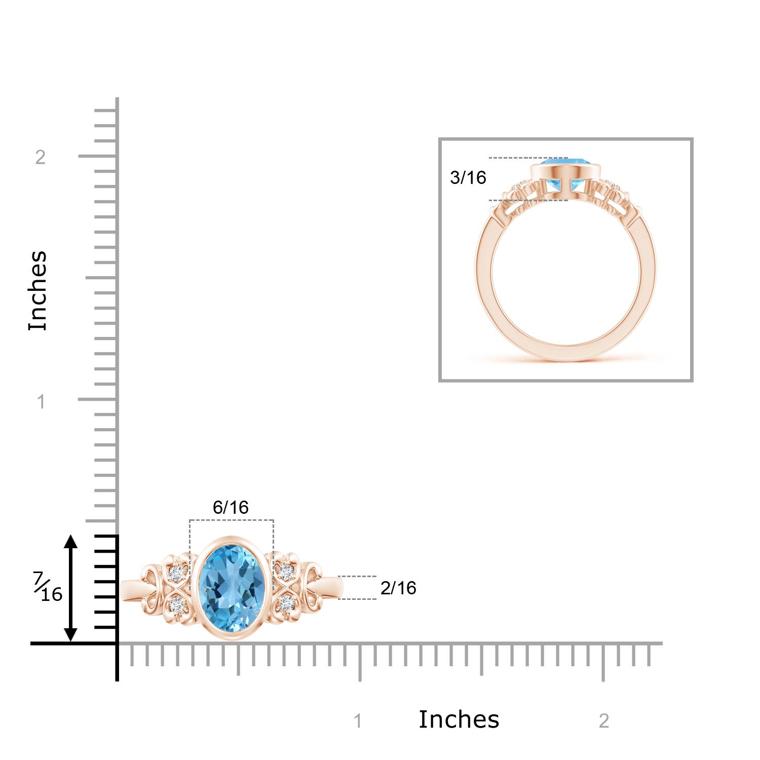 AA - Swiss Blue Topaz / 2.31 CT / 14 KT Rose Gold