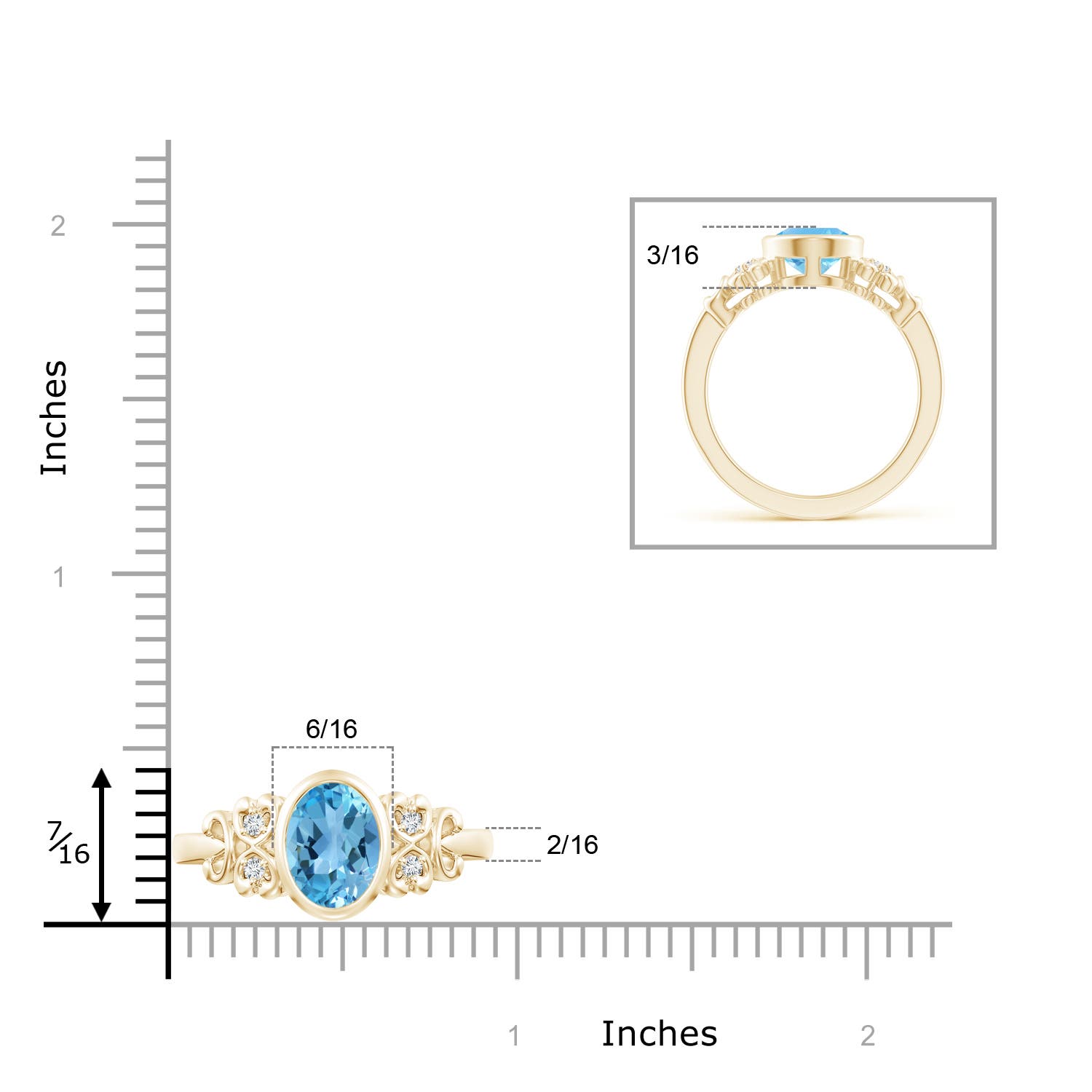 AA - Swiss Blue Topaz / 2.31 CT / 14 KT Yellow Gold