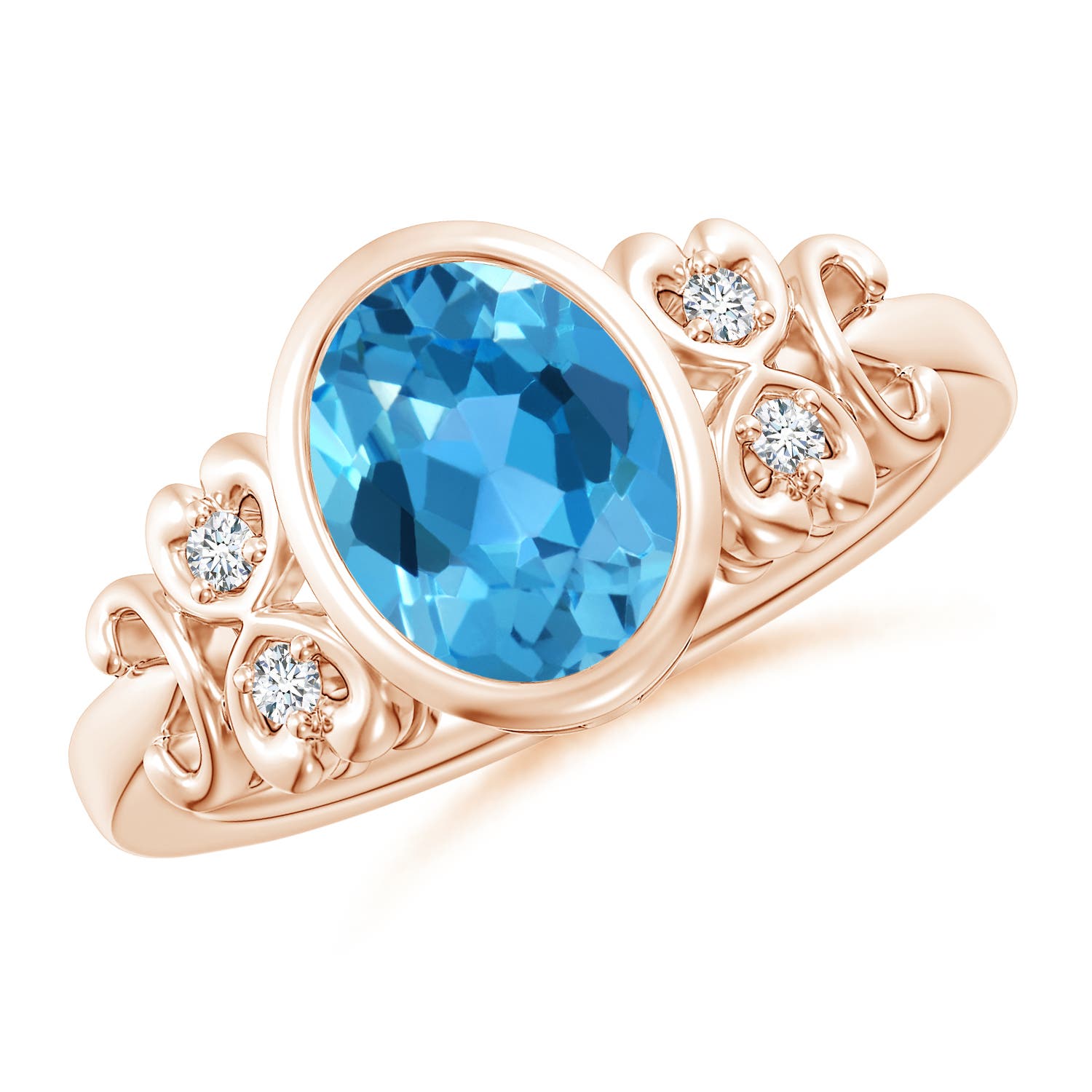 AAA - Swiss Blue Topaz / 2.31 CT / 14 KT Rose Gold