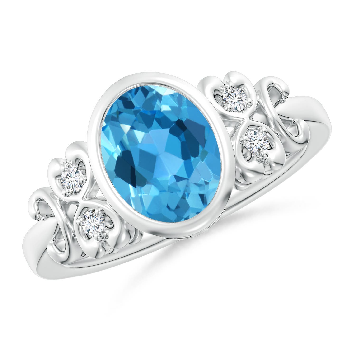 AAA - Swiss Blue Topaz / 2.31 CT / 14 KT White Gold