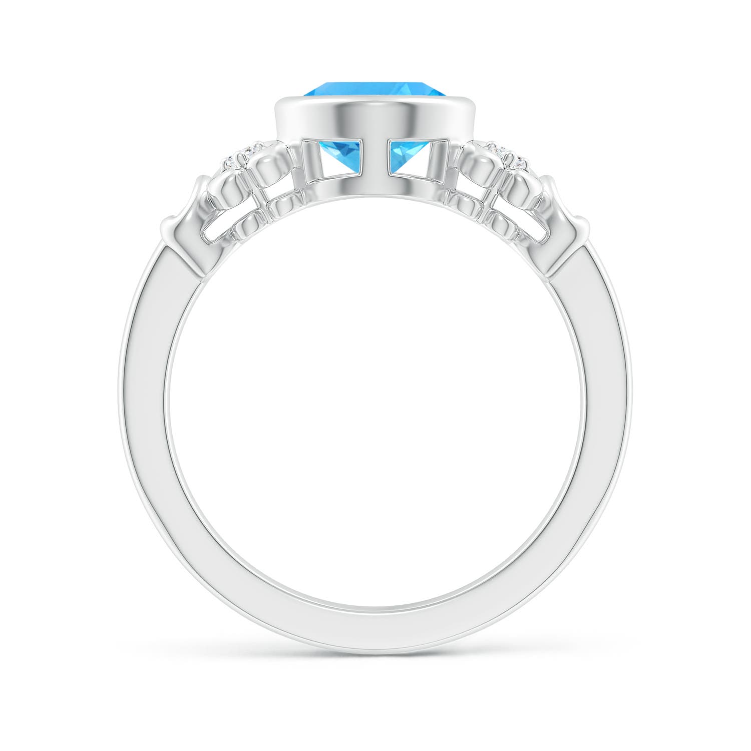 AAA - Swiss Blue Topaz / 2.31 CT / 14 KT White Gold