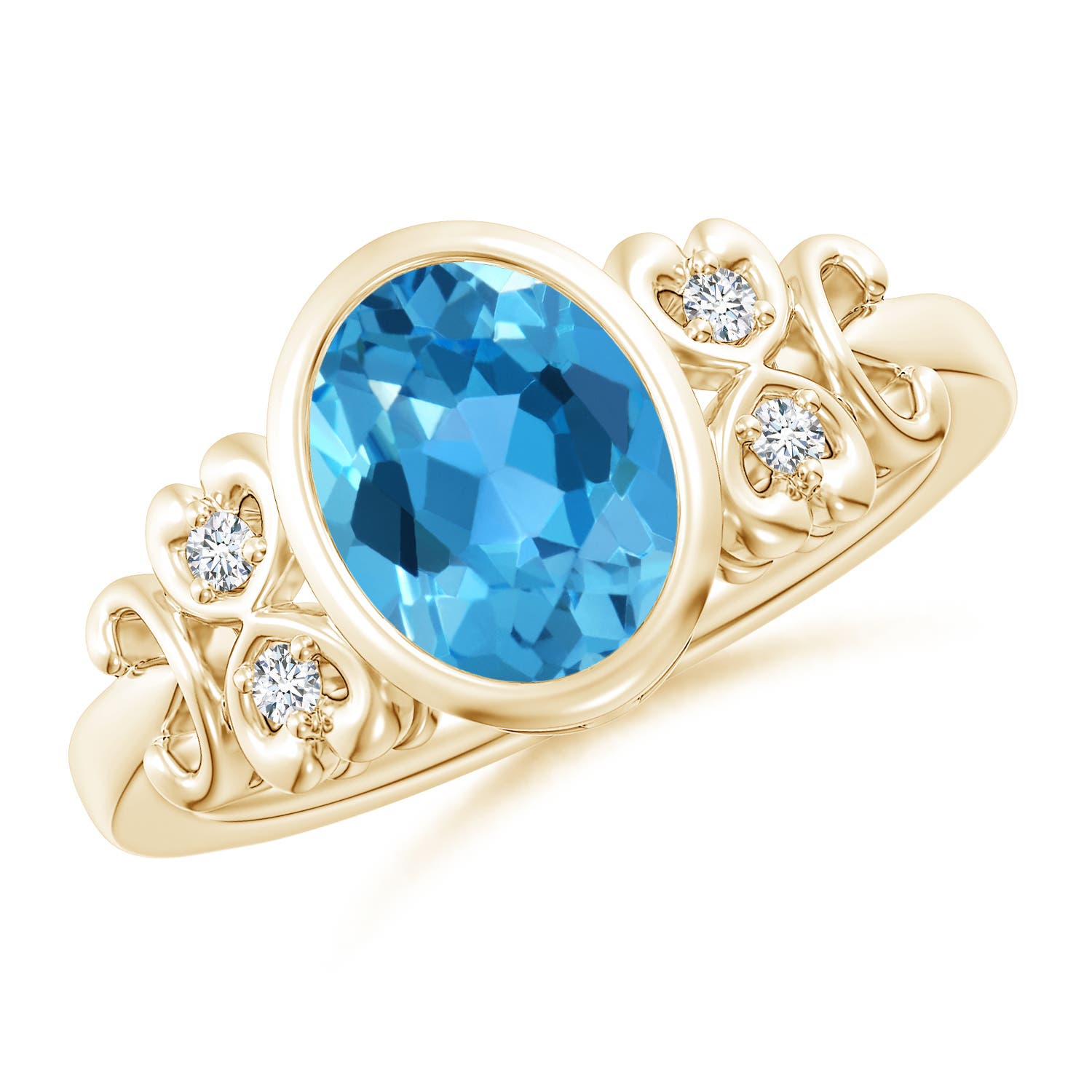 AAA - Swiss Blue Topaz / 2.31 CT / 14 KT Yellow Gold