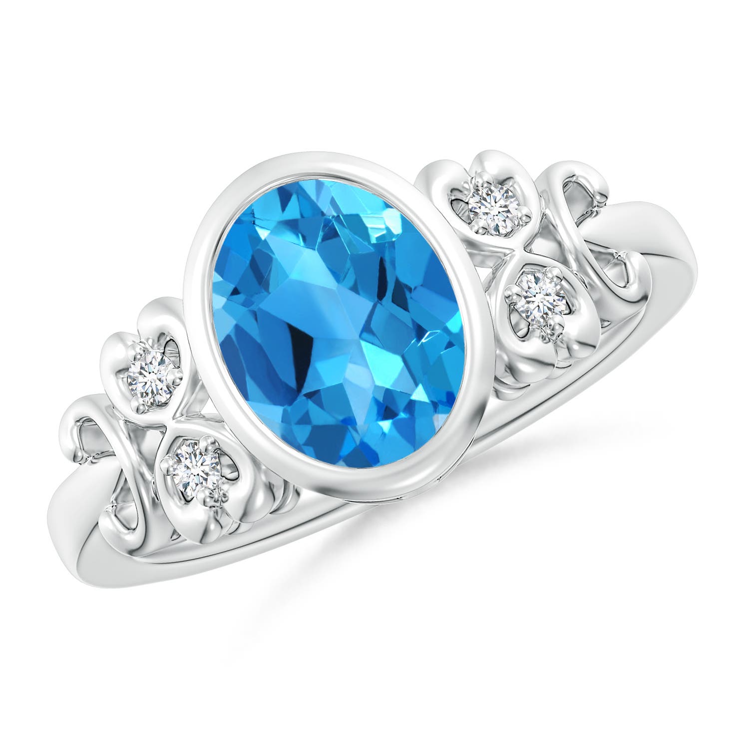 AAAA - Swiss Blue Topaz / 2.31 CT / 14 KT White Gold