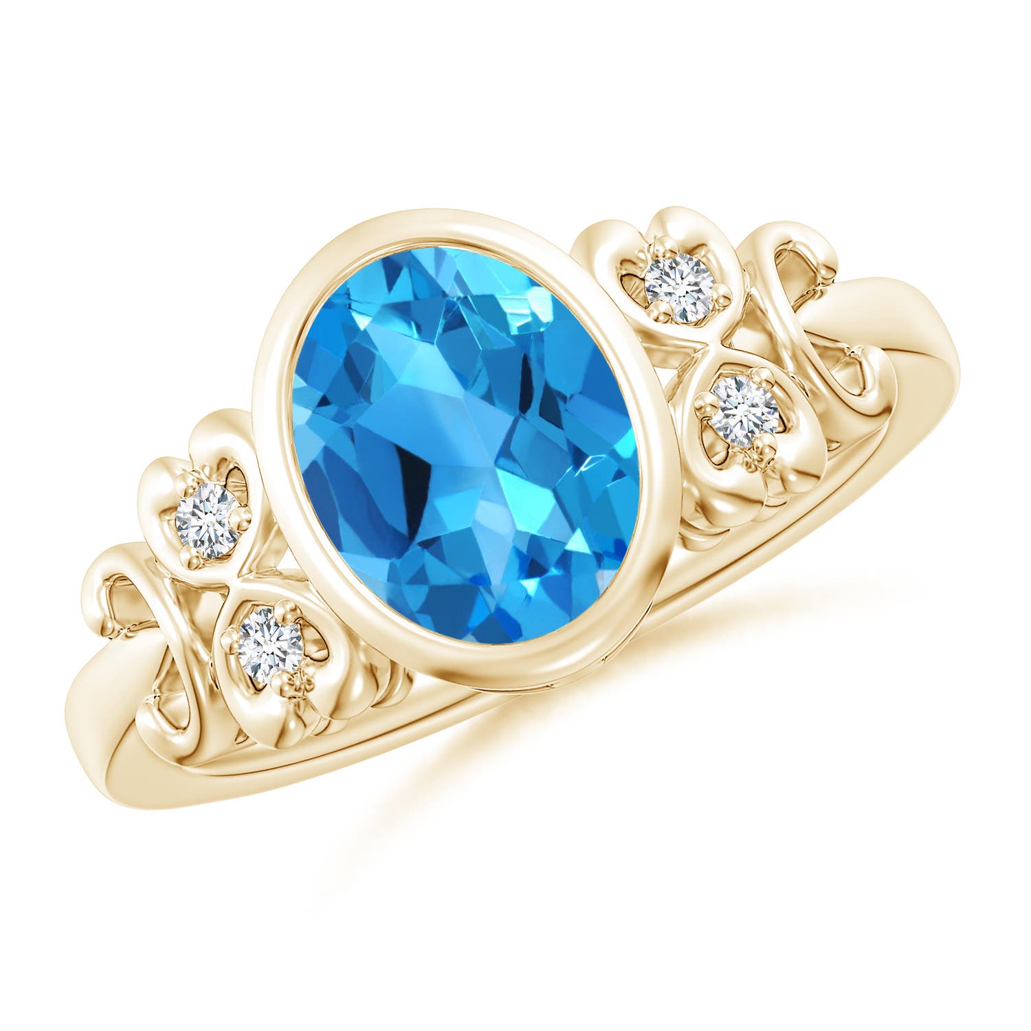 AAAA - Swiss Blue Topaz / 2.31 CT / 14 KT Yellow Gold