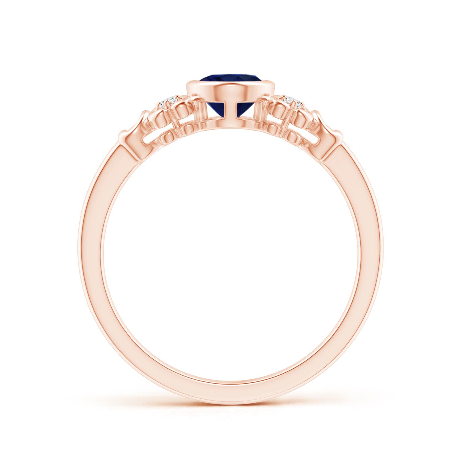 A - Blue Sapphire / 0.89 CT / 14 KT Rose Gold