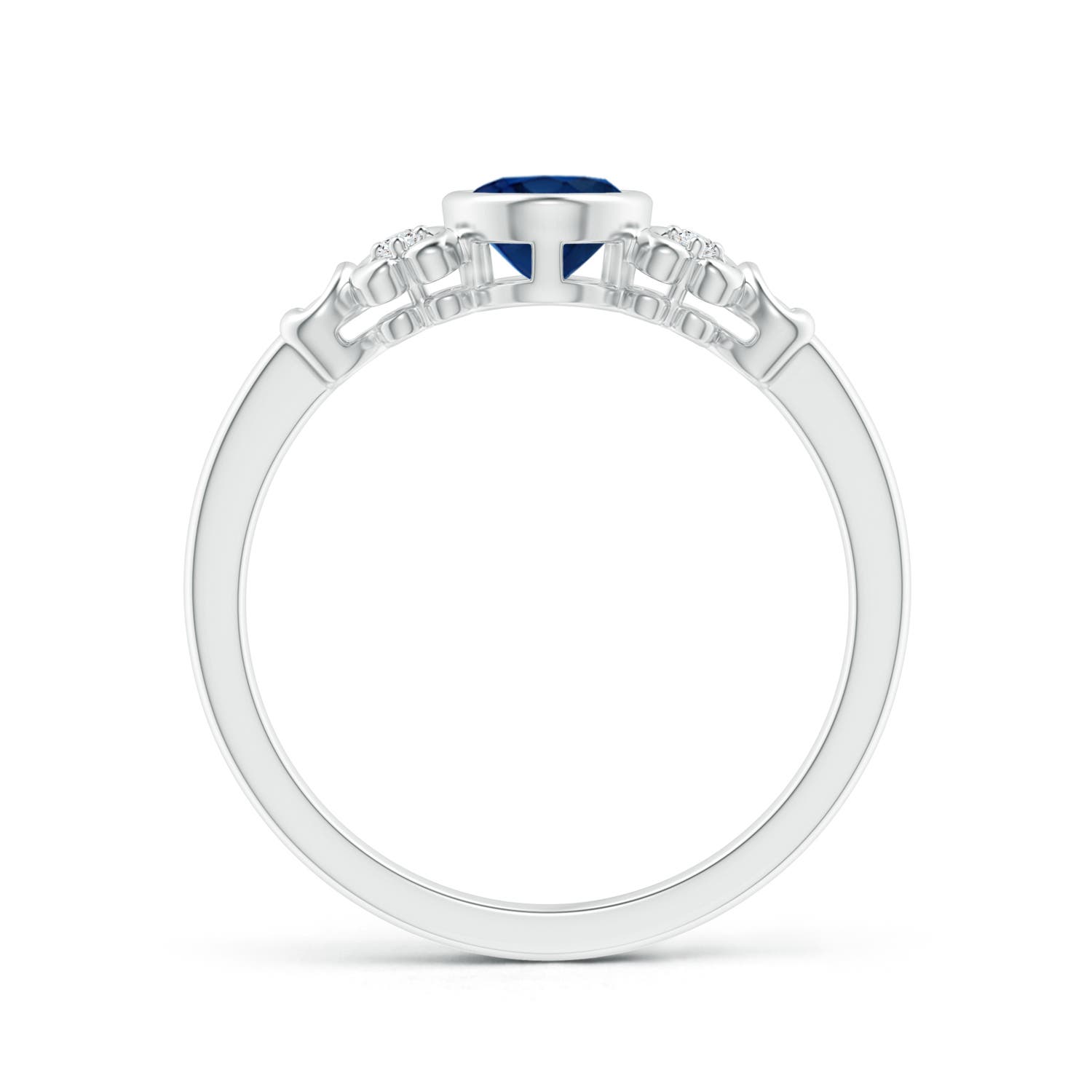 AA - Blue Sapphire / 0.89 CT / 14 KT White Gold