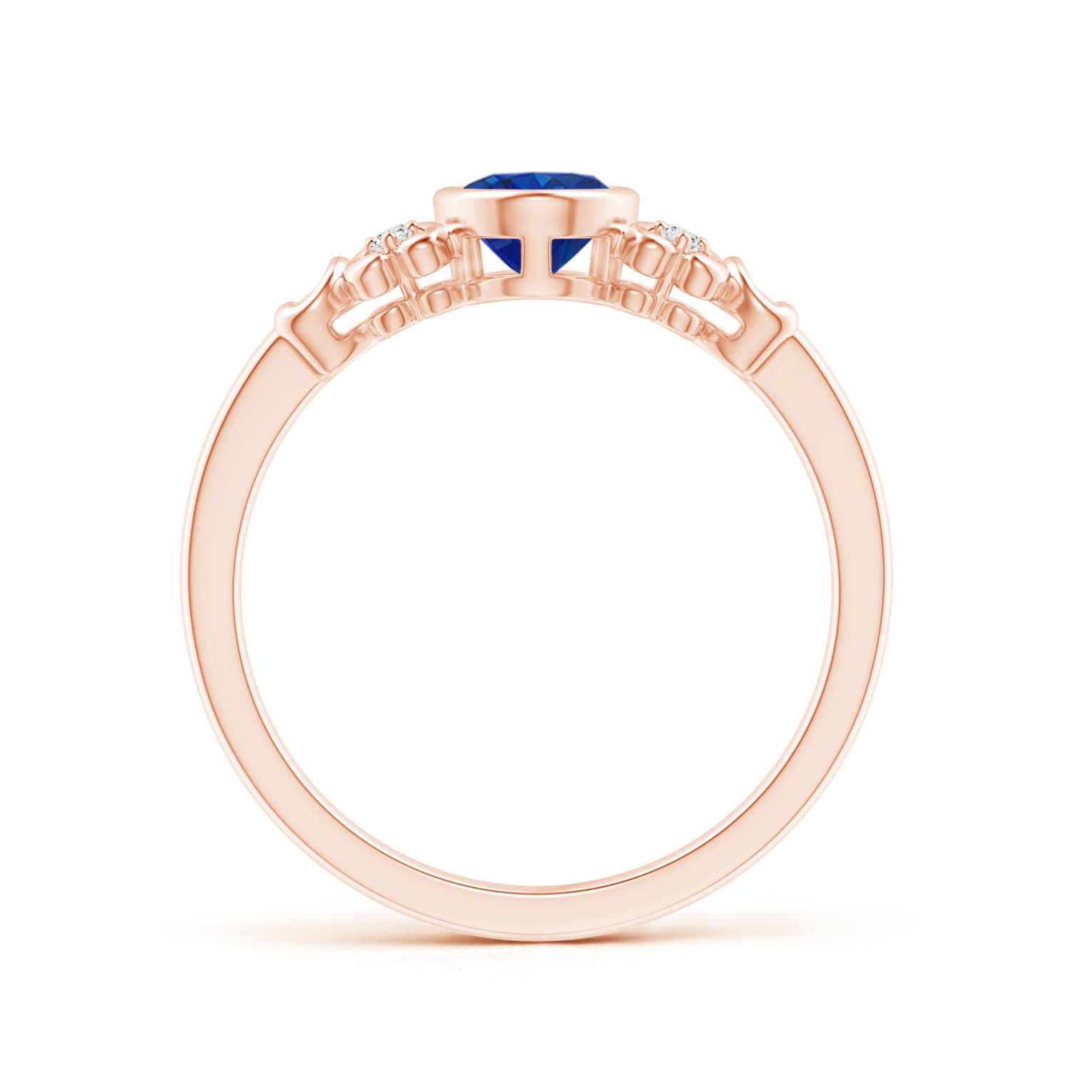 AAA - Blue Sapphire / 0.89 CT / 14 KT Rose Gold