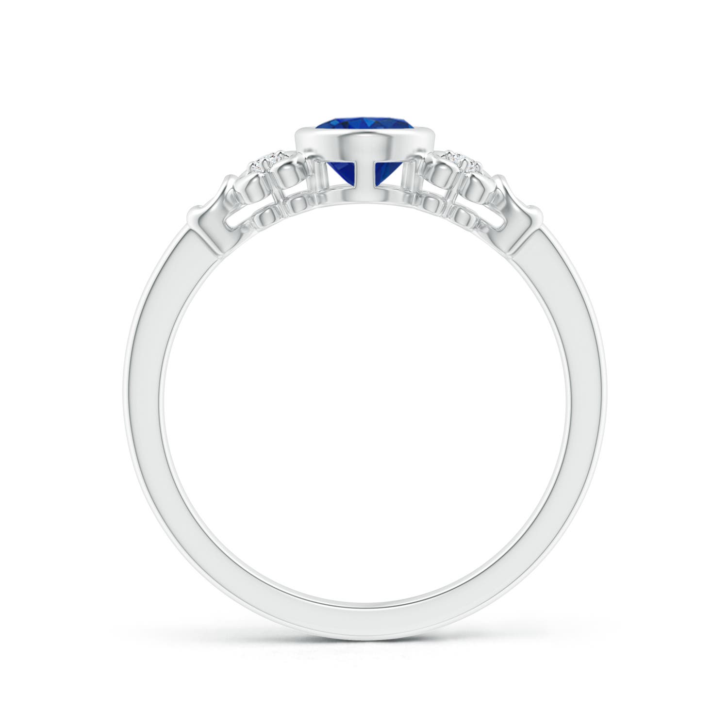 AAA - Blue Sapphire / 0.89 CT / 14 KT White Gold