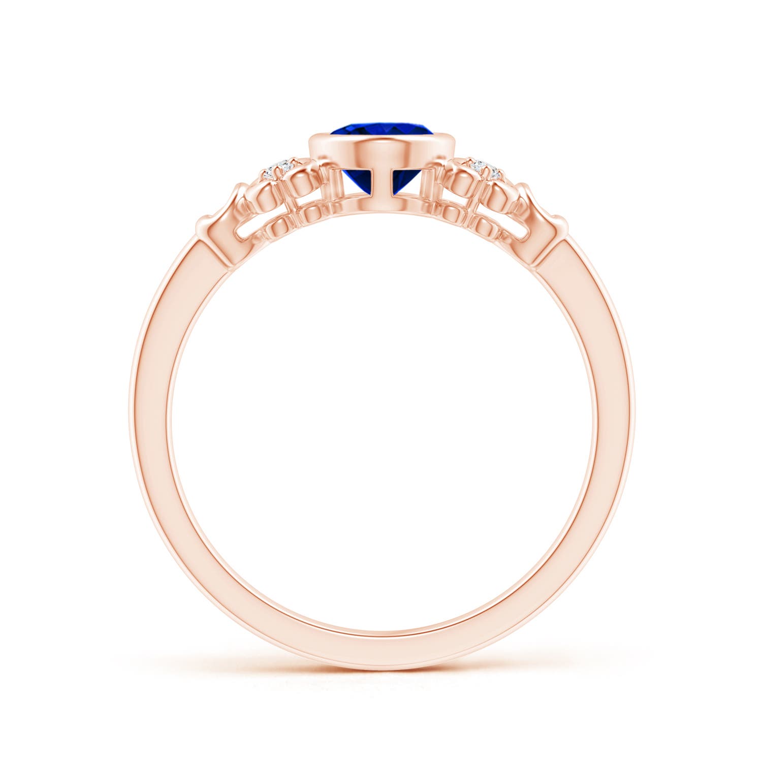 AAAA - Blue Sapphire / 0.89 CT / 14 KT Rose Gold