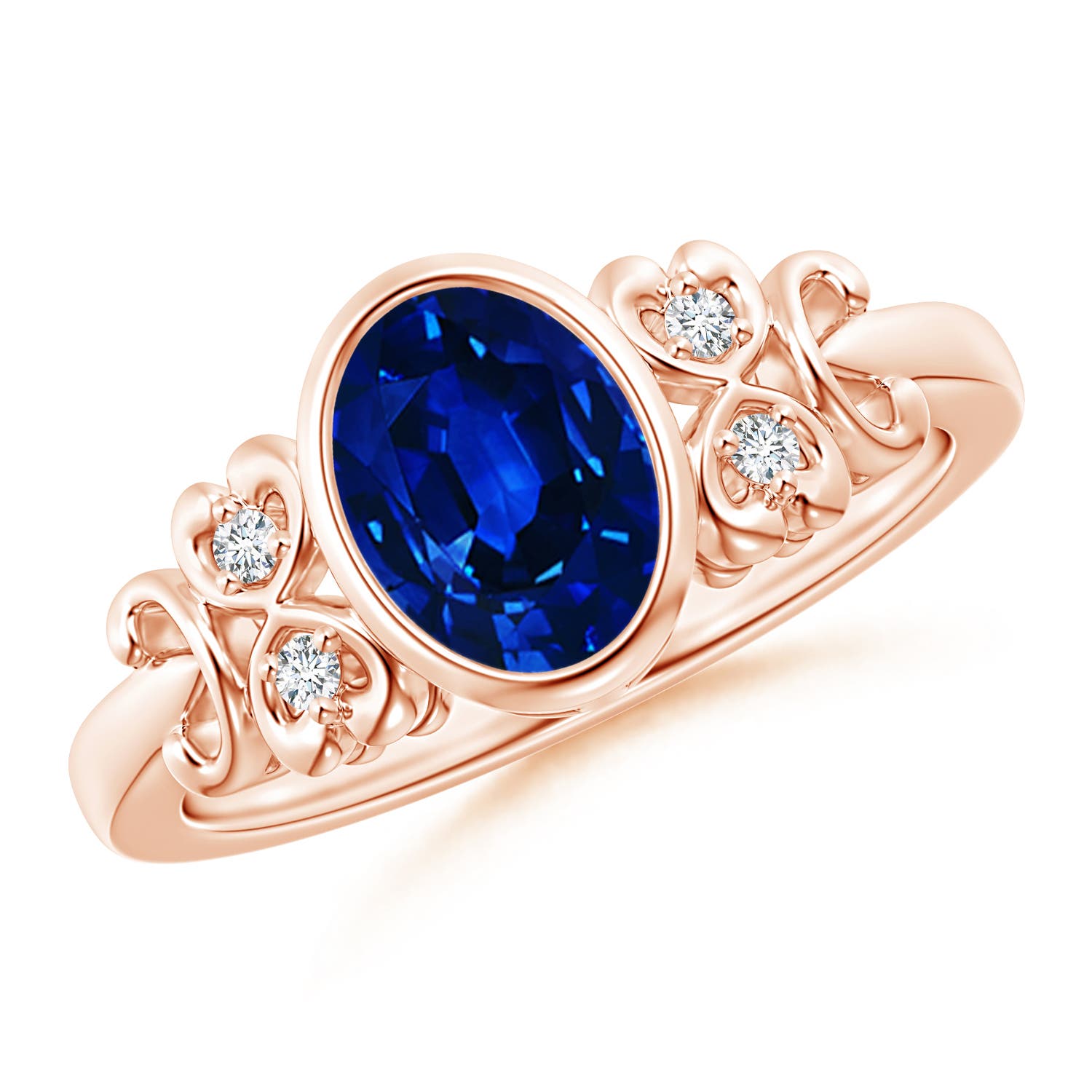 AAAA - Blue Sapphire / 1.6 CT / 14 KT Rose Gold