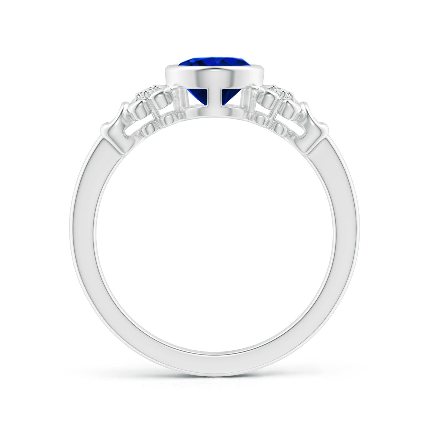 AAAA - Blue Sapphire / 1.6 CT / 14 KT White Gold