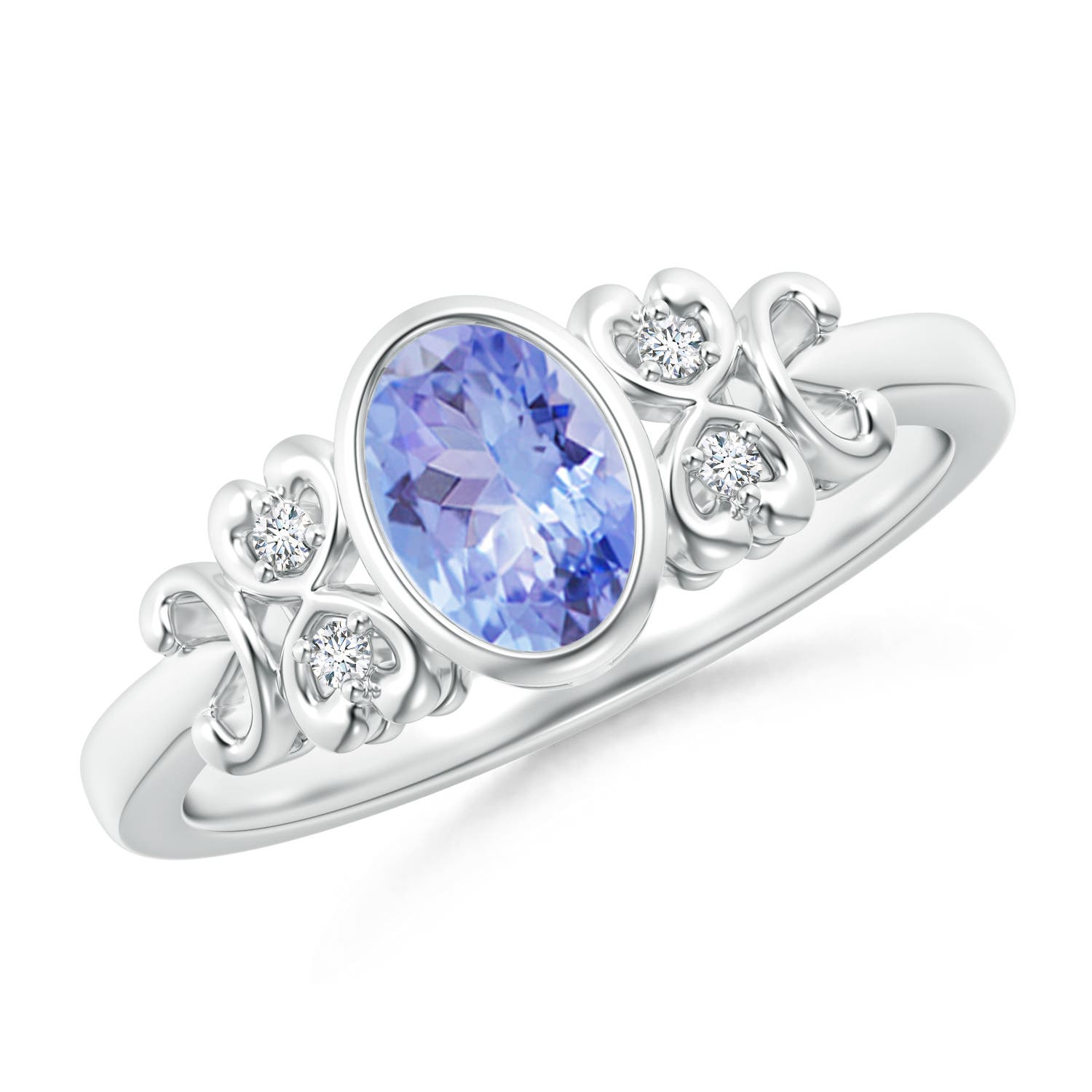 A - Tanzanite / 0.84 CT / 14 KT White Gold