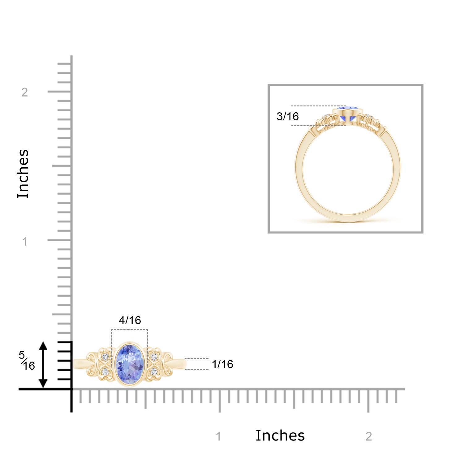 A - Tanzanite / 0.84 CT / 14 KT Yellow Gold