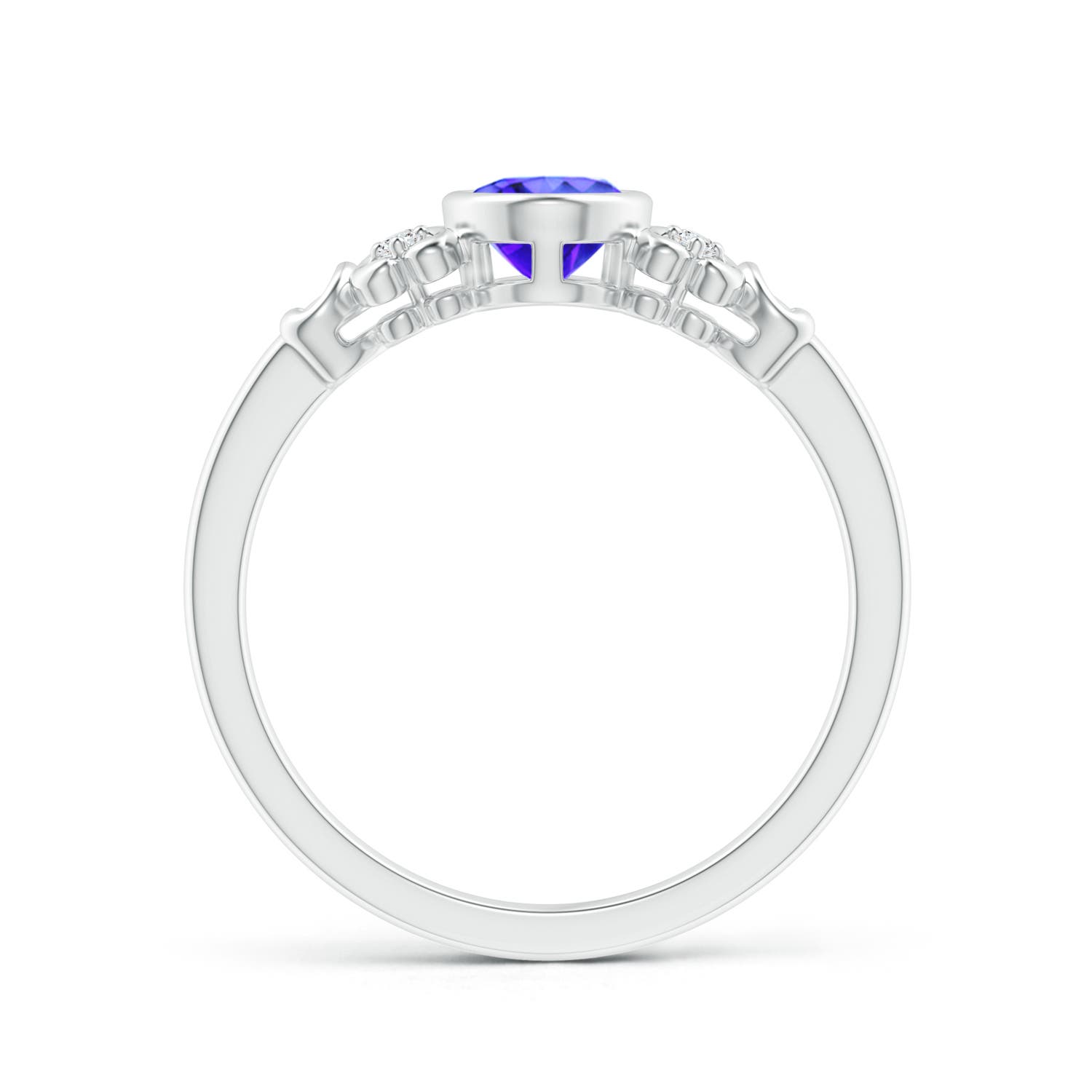 AAA - Tanzanite / 0.84 CT / 14 KT White Gold