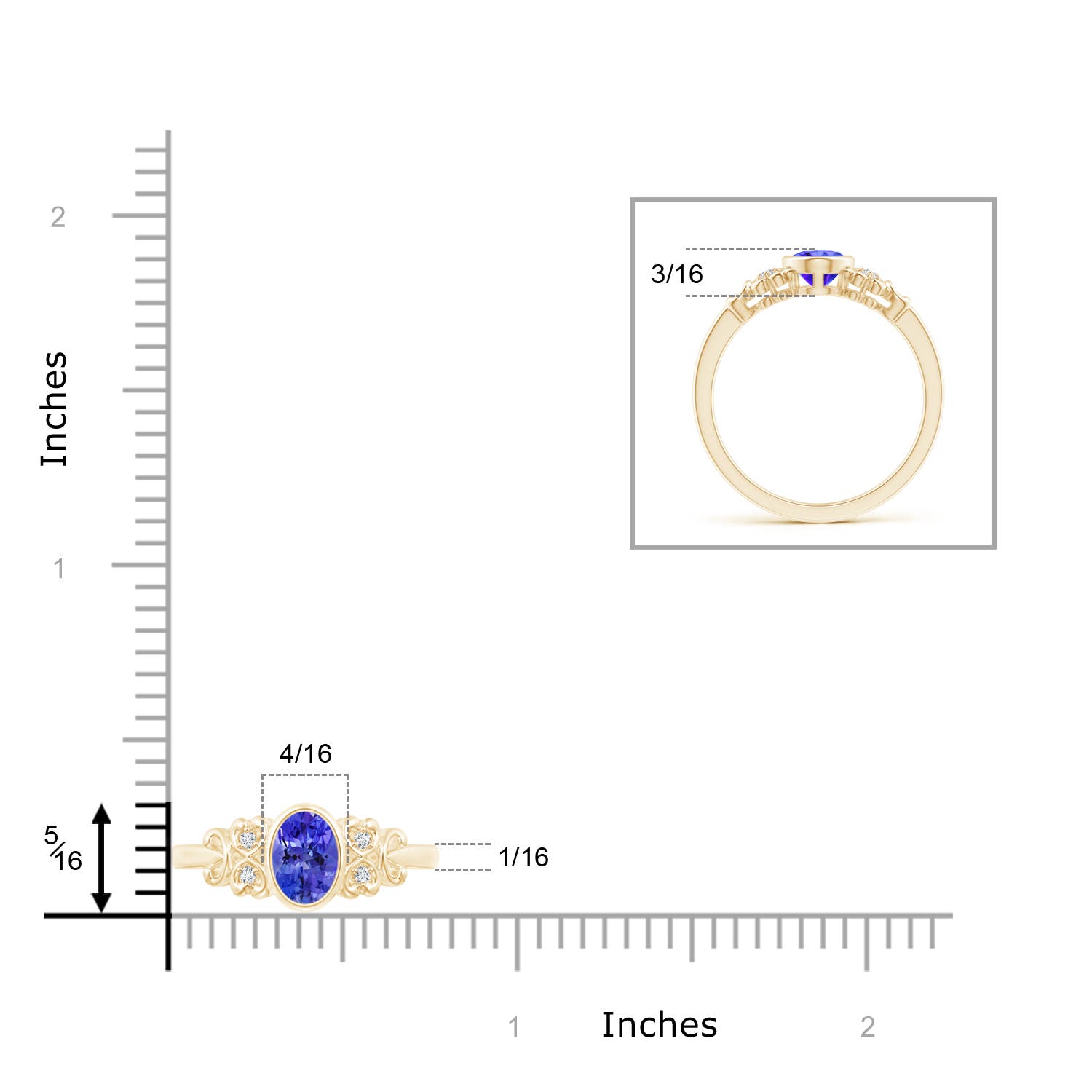 AAA - Tanzanite / 0.84 CT / 14 KT Yellow Gold