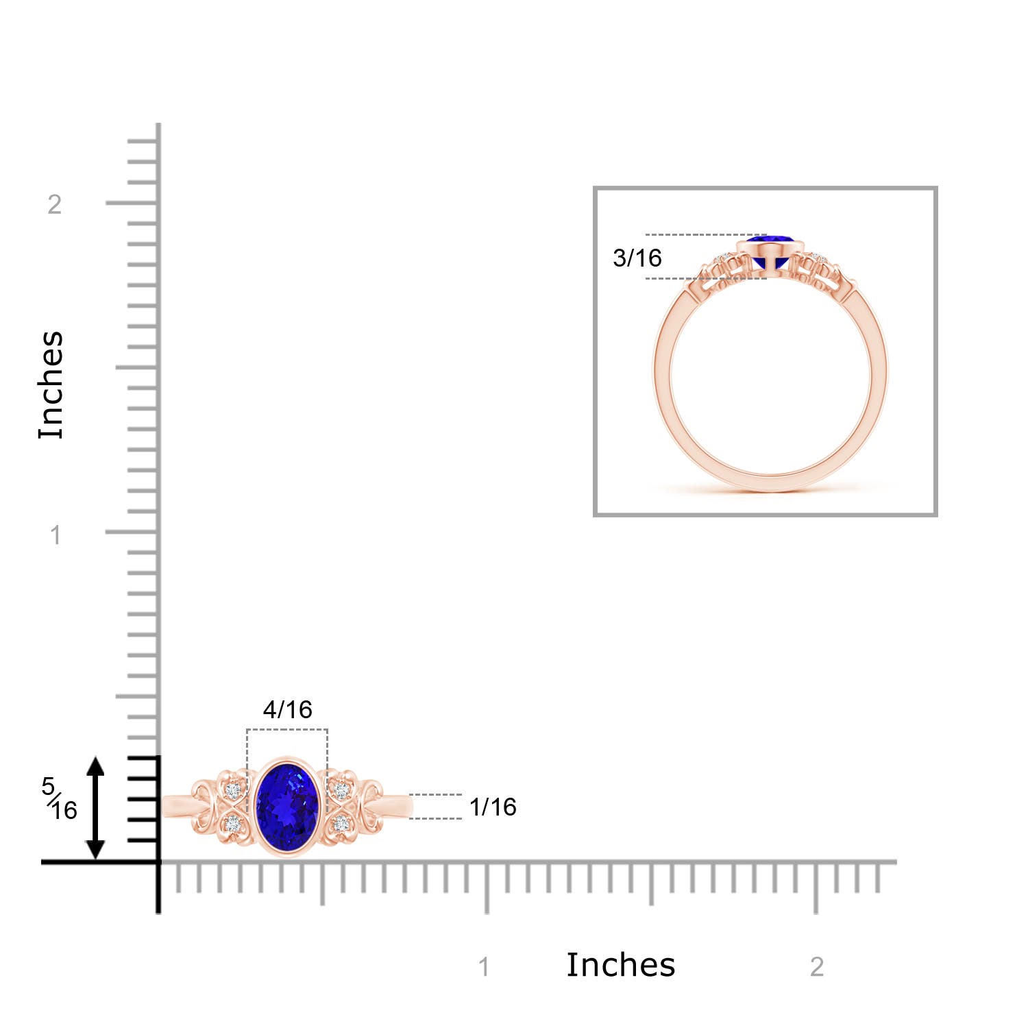 AAAA - Tanzanite / 0.84 CT / 14 KT Rose Gold