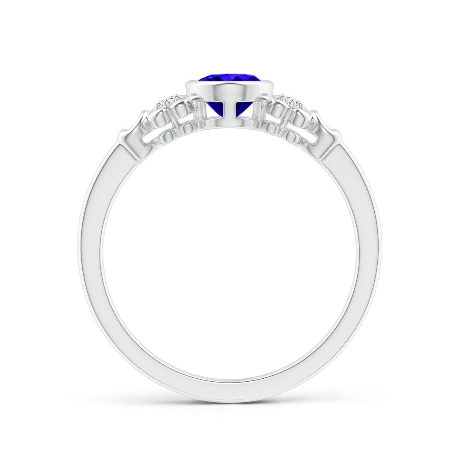 AAAA - Tanzanite / 0.84 CT / 14 KT White Gold