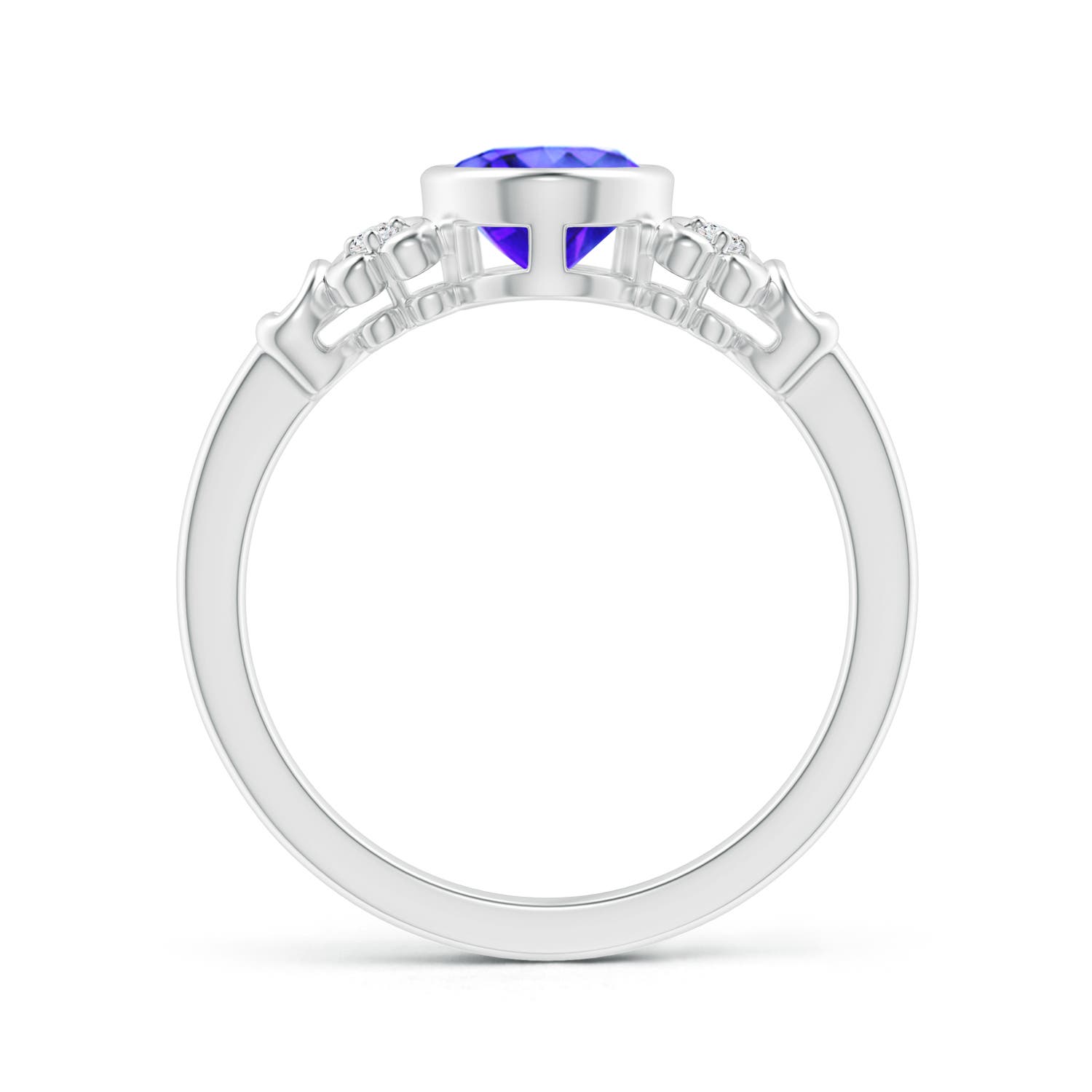 AAA - Tanzanite / 1.3 CT / 14 KT White Gold