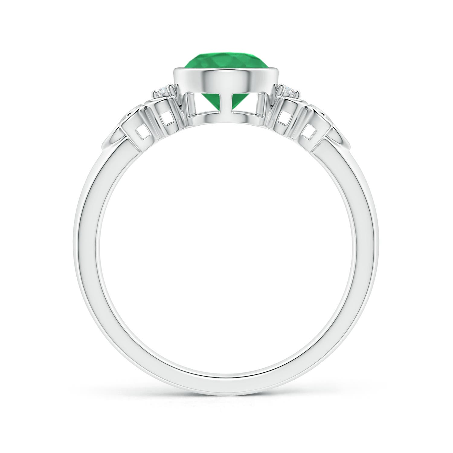 A - Emerald / 0.77 CT / 14 KT White Gold