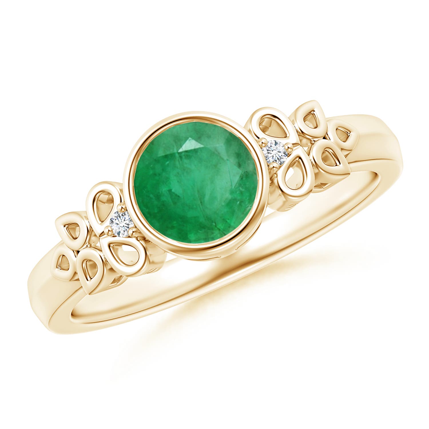 A - Emerald / 0.77 CT / 14 KT Yellow Gold