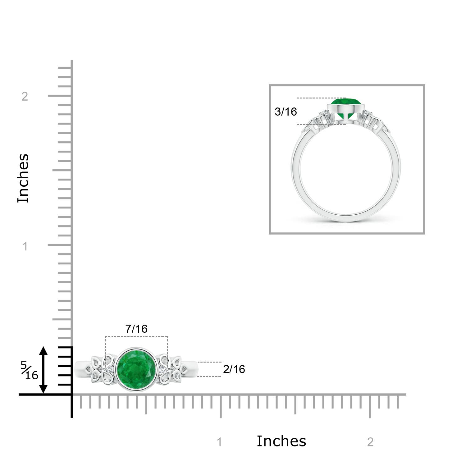 AA - Emerald / 0.77 CT / 14 KT White Gold