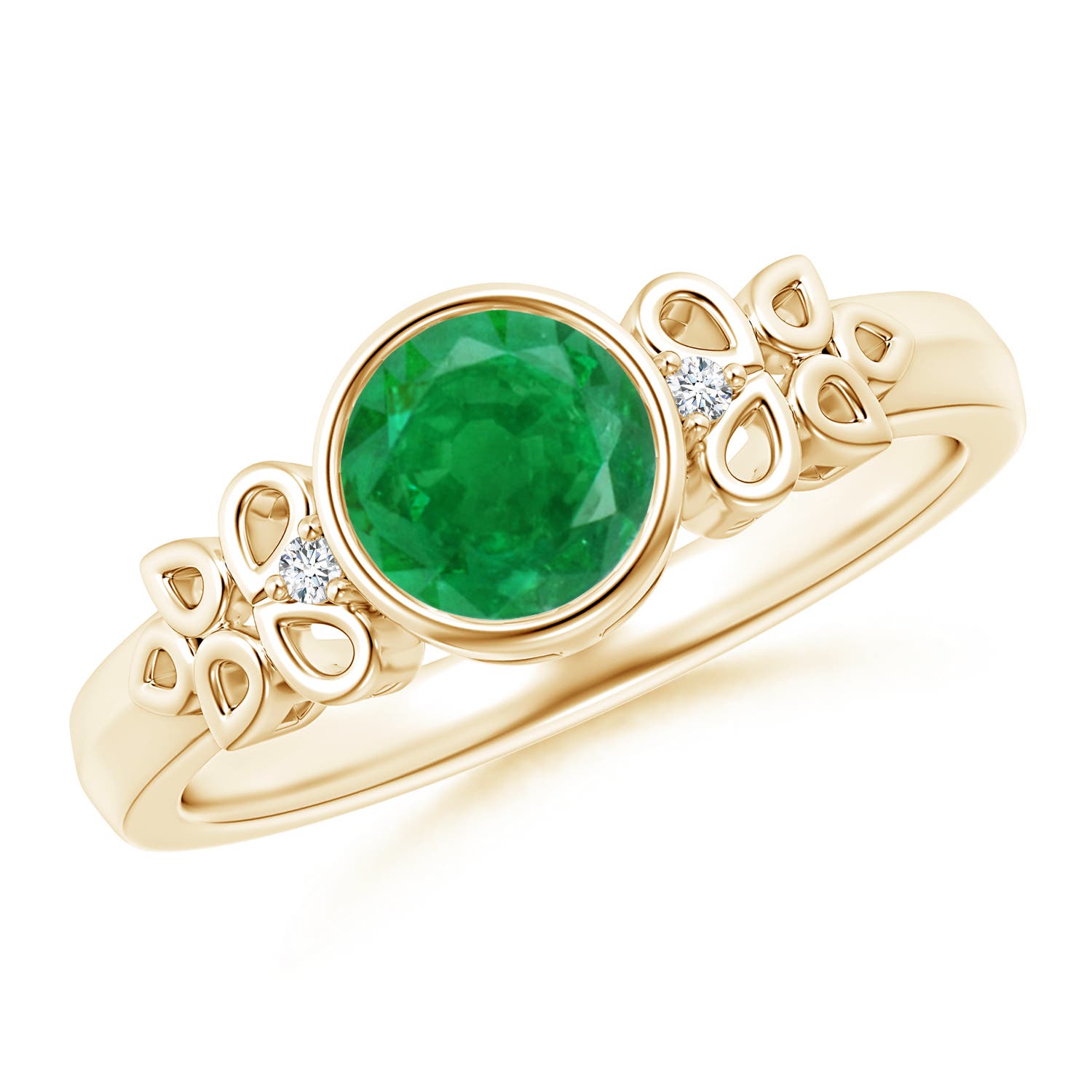 AA - Emerald / 0.77 CT / 14 KT Yellow Gold