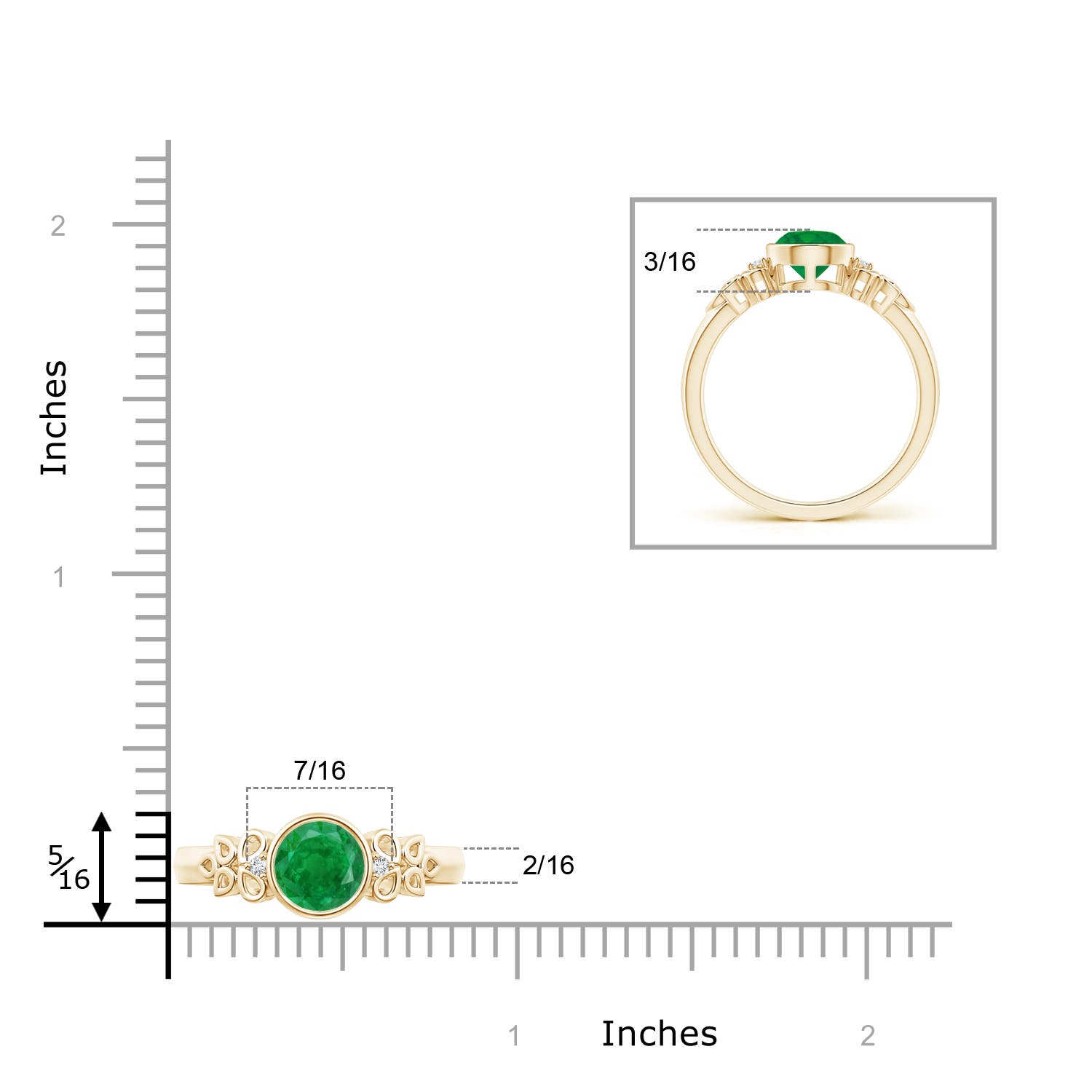 AA - Emerald / 0.77 CT / 14 KT Yellow Gold