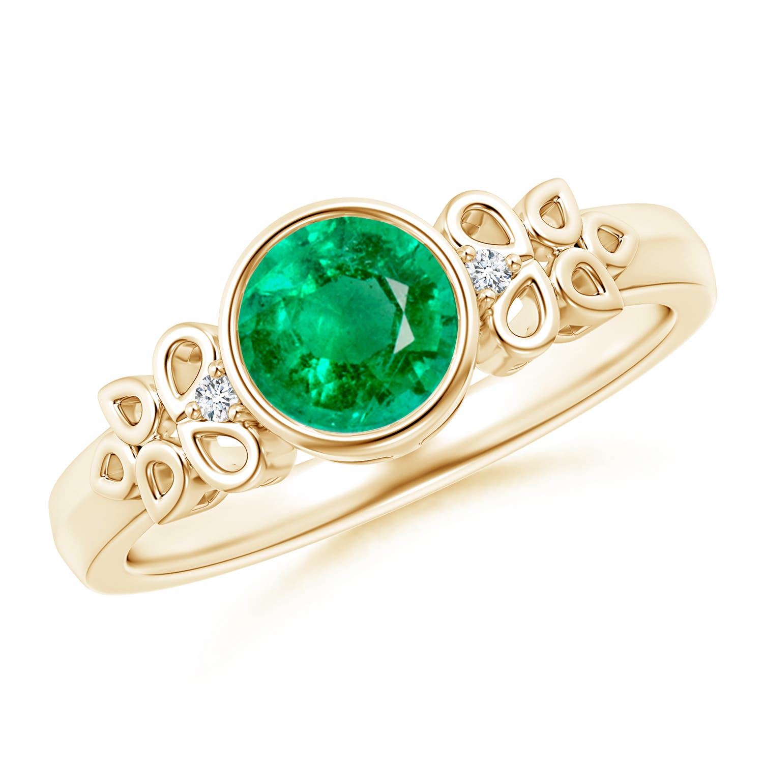 AAA - Emerald / 0.77 CT / 14 KT Yellow Gold