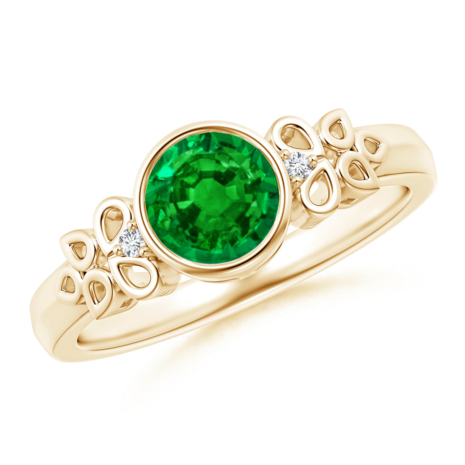 AAAA - Emerald / 0.77 CT / 14 KT Yellow Gold