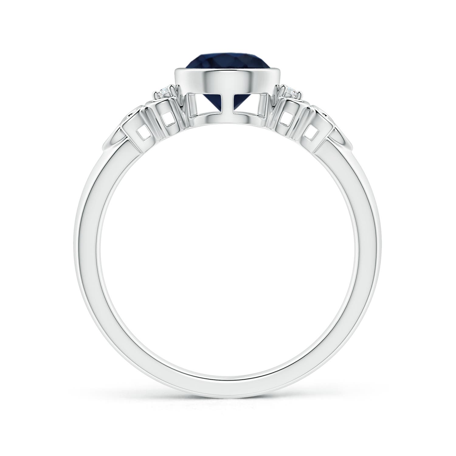 A - Blue Sapphire / 1.02 CT / 14 KT White Gold