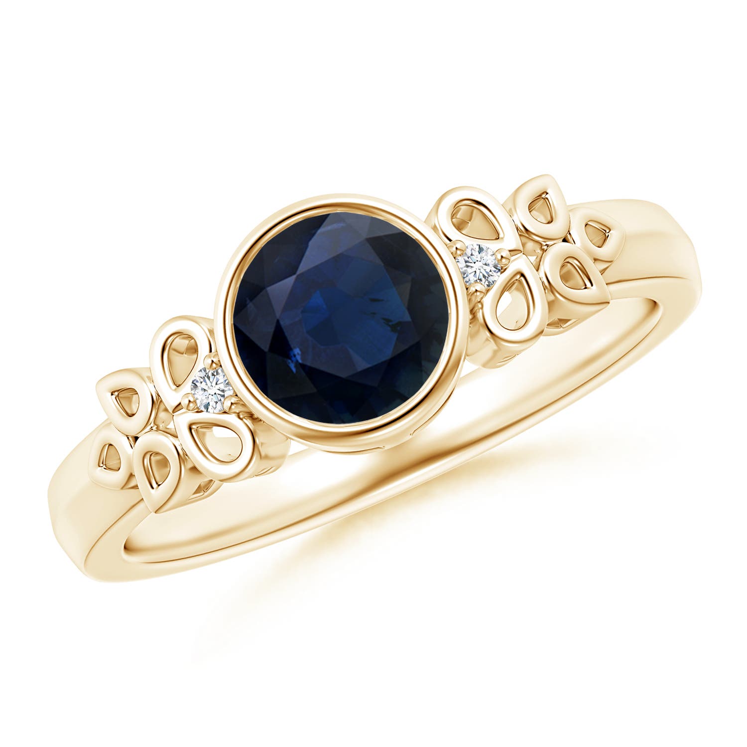 A - Blue Sapphire / 1.02 CT / 14 KT Yellow Gold