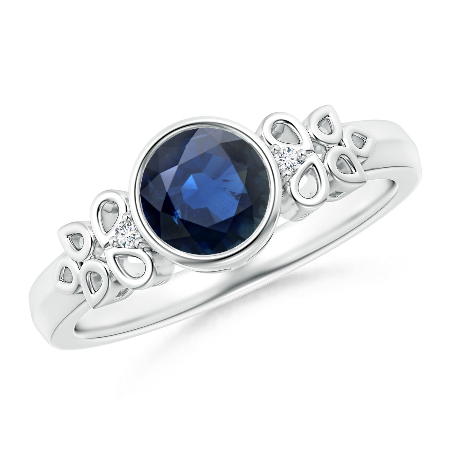 AA - Blue Sapphire / 1.02 CT / 14 KT White Gold