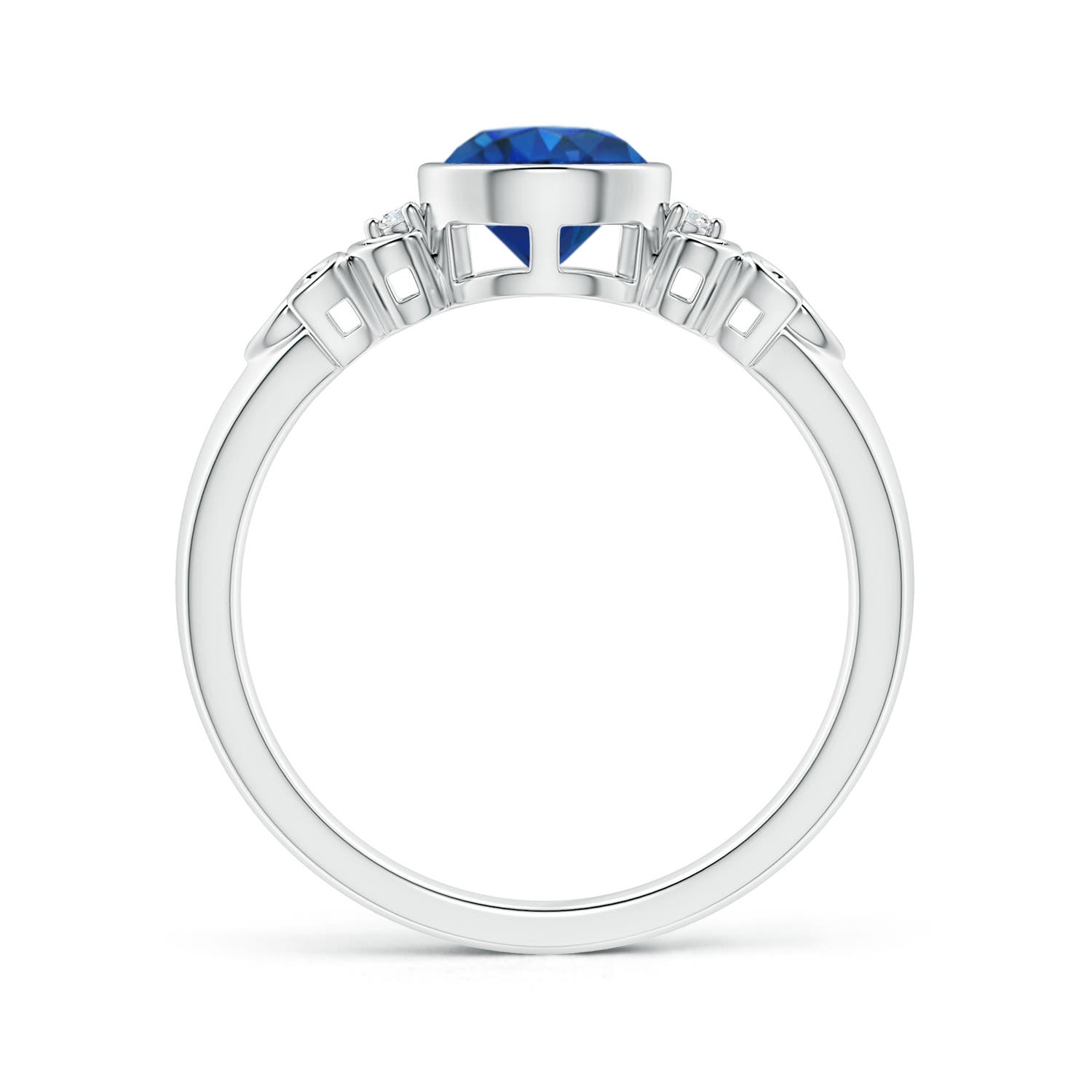 AAA - Blue Sapphire / 1.02 CT / 14 KT White Gold