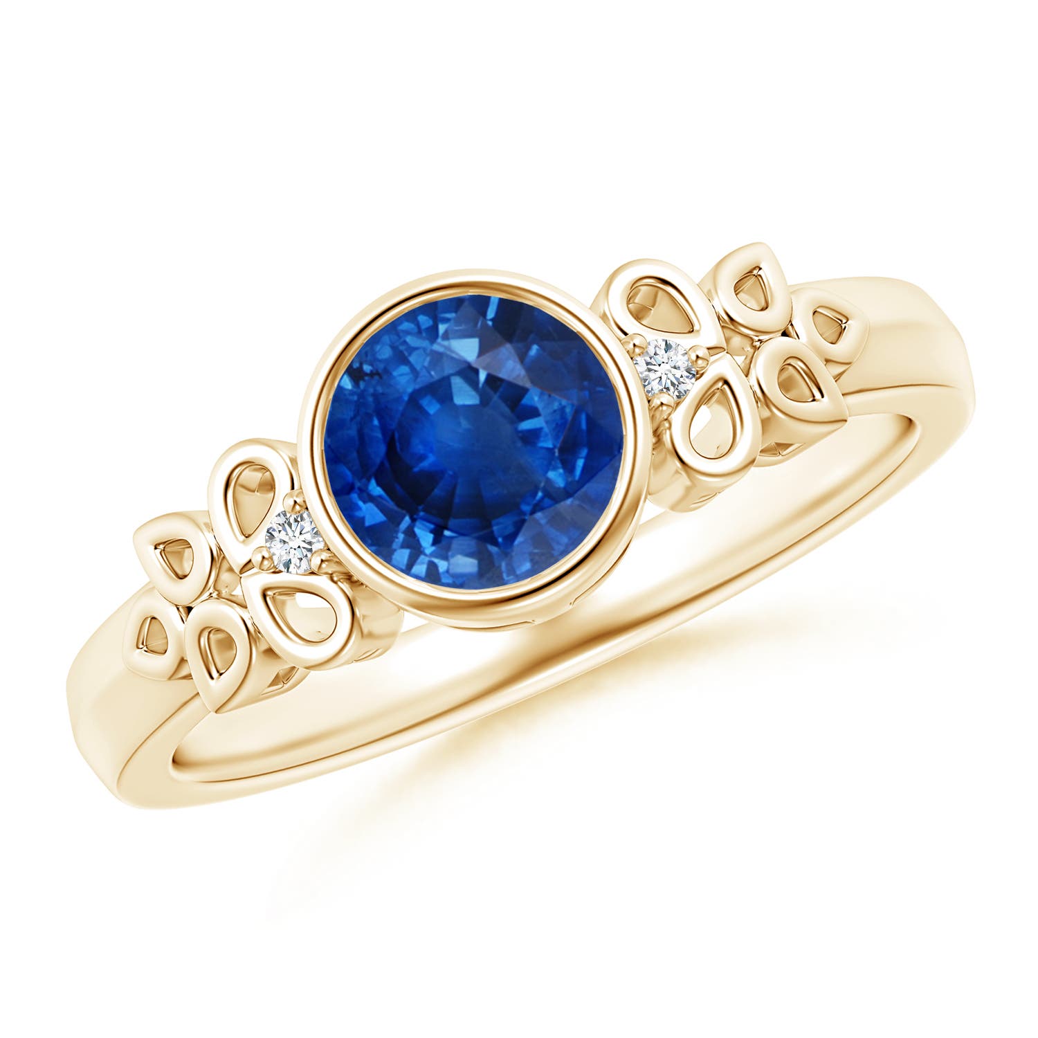 AAA - Blue Sapphire / 1.02 CT / 14 KT Yellow Gold