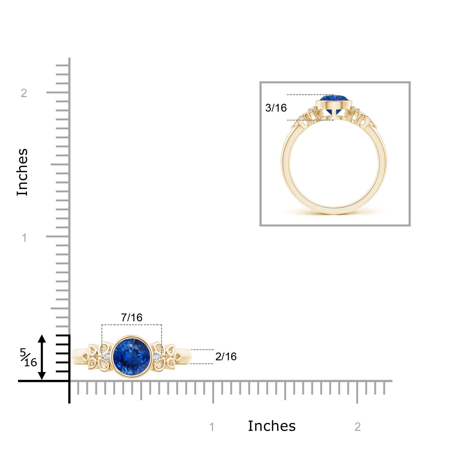 AAA - Blue Sapphire / 1.02 CT / 14 KT Yellow Gold