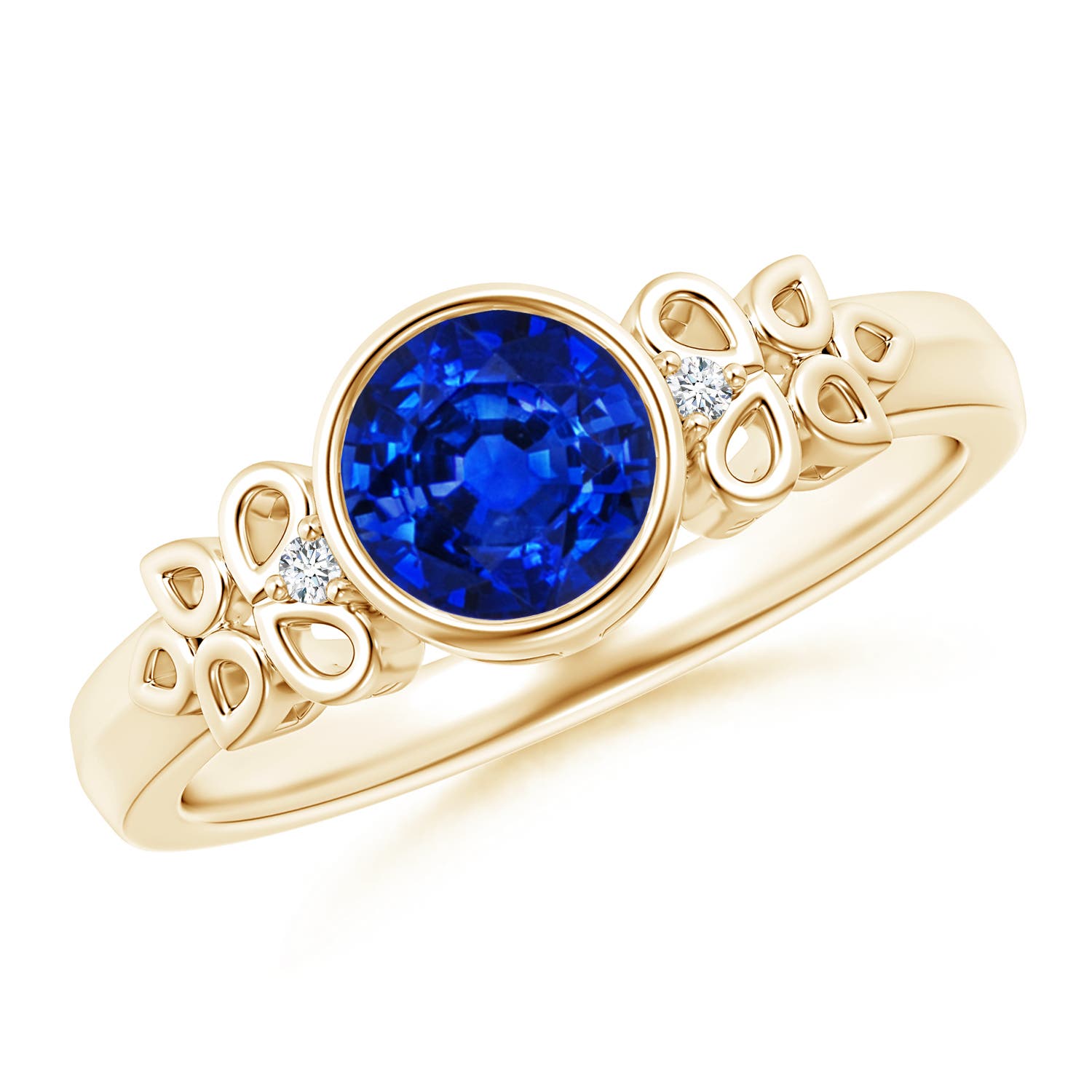 AAAA - Blue Sapphire / 1.02 CT / 14 KT Yellow Gold