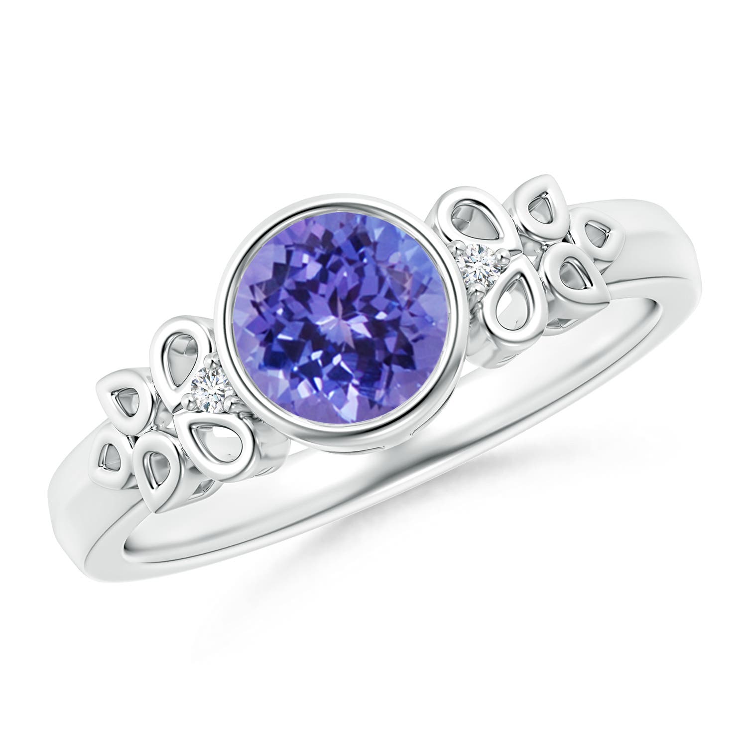 AA - Tanzanite / 0.92 CT / 14 KT White Gold