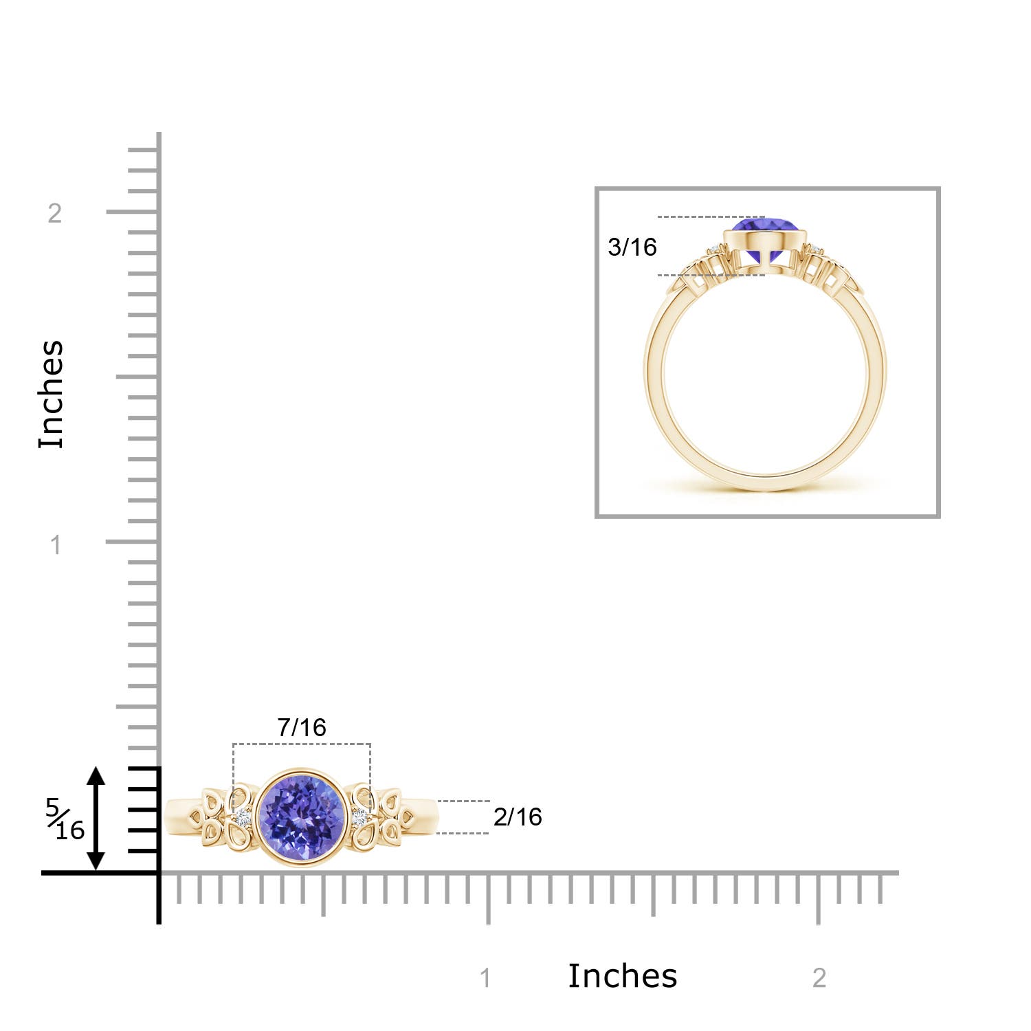 AA - Tanzanite / 0.92 CT / 14 KT Yellow Gold