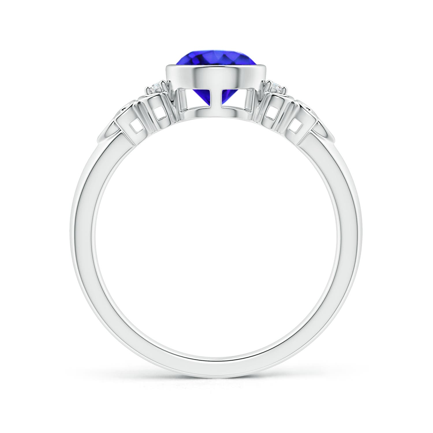 AAA - Tanzanite / 0.92 CT / 14 KT White Gold